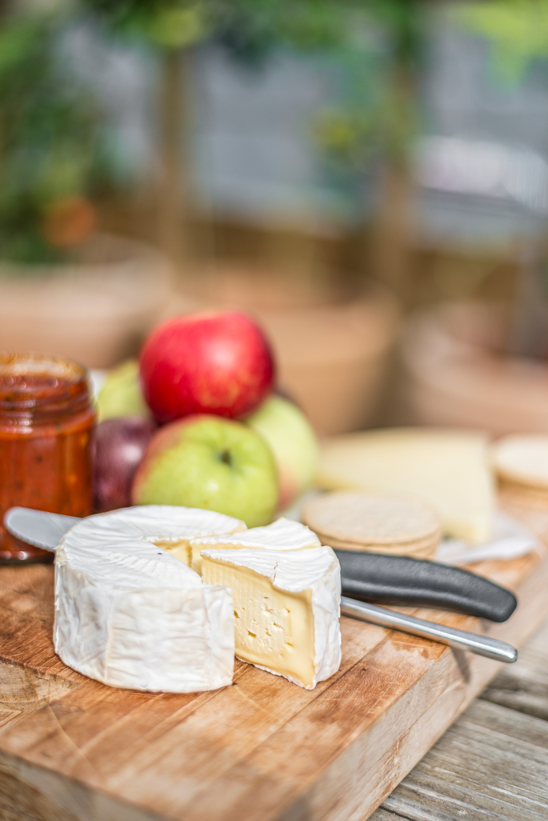Lunch of Cooleeney Irish Cheese & home grown apples - Killary Fjord Shellfish - Connemara