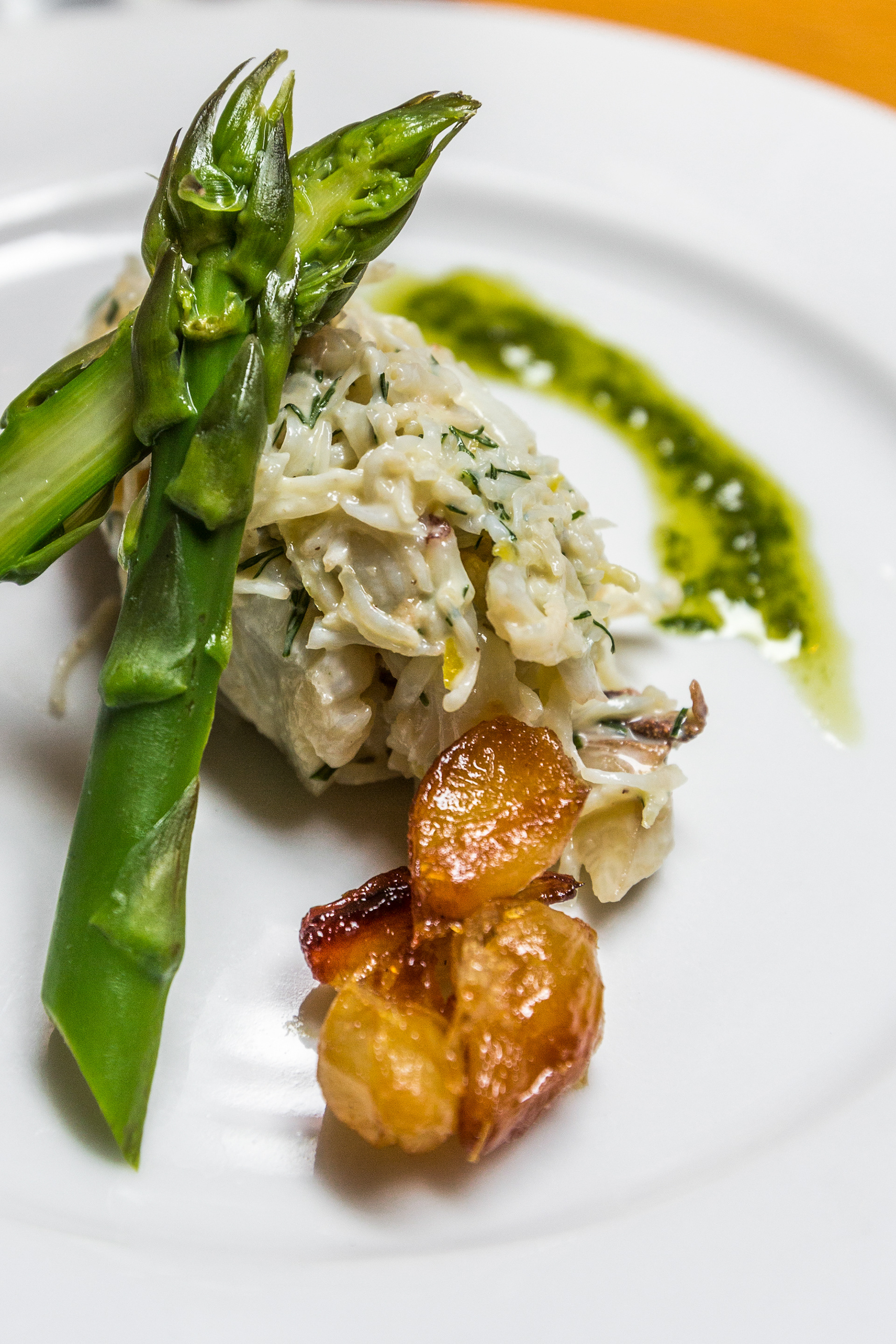 Langoustine with asparagus, Out Of The Blue Seafood Restaurant, Dingle