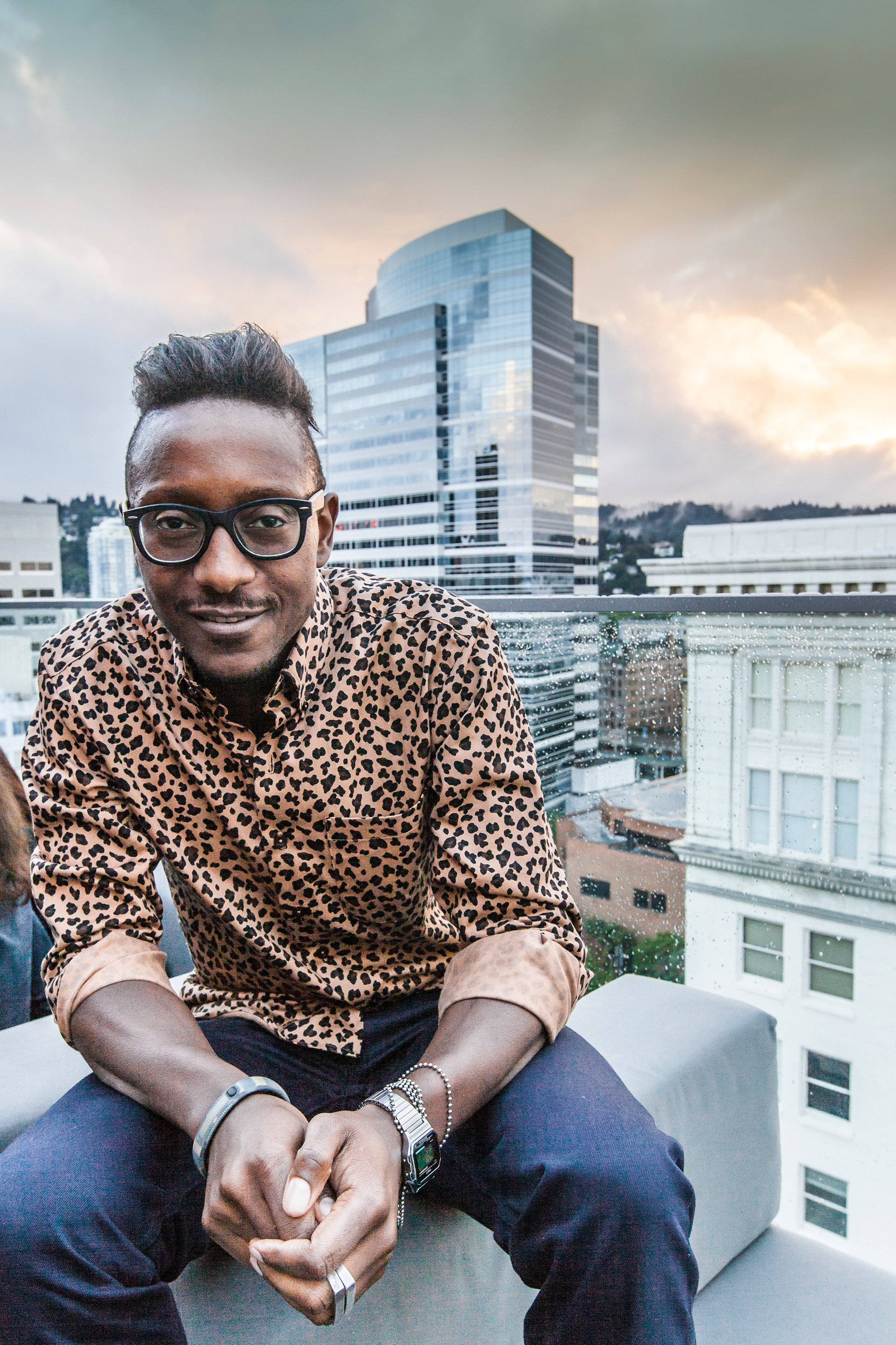 Chef Gregory at the roof-top restaurant, Departure, The Nines Hotel, Portland