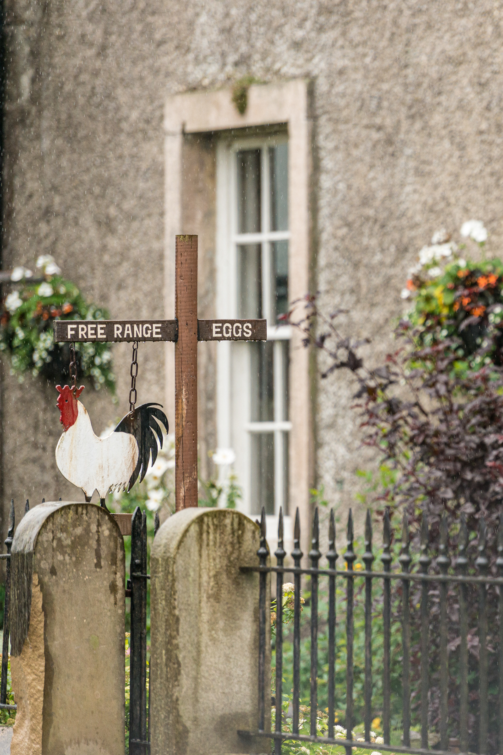 Farm shop sign on the road from Downham to Slaidburn, Lancashire
