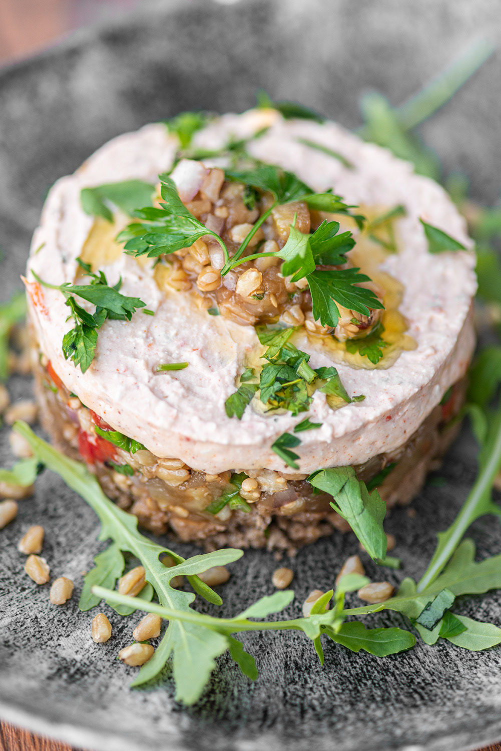 Tommato, Barley & Cheese Terrine - Meraki Restaurant - Sitia Waterfront