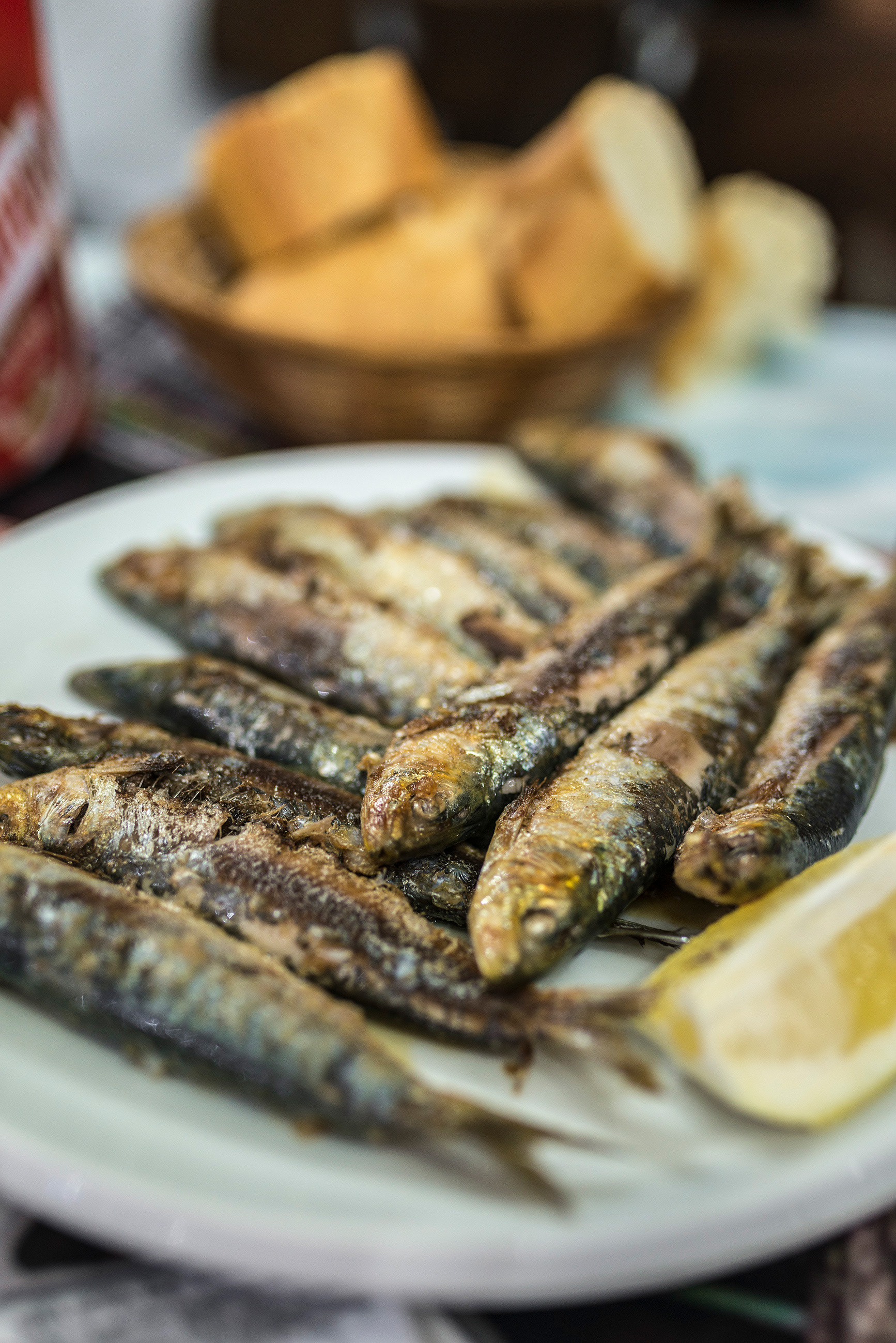 Sardines from the hot plate at Restaurant Casa Cossio, Santillana Del Mar