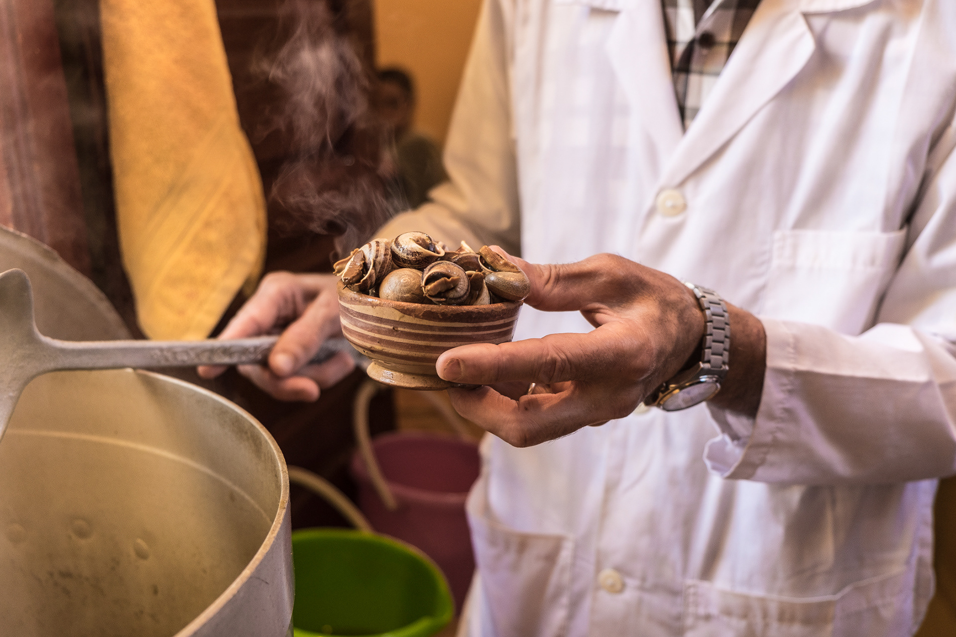 Freshly Cooked Snails are a local delicacy in the medina but you have to know where to look, Medina, Rabat, Morocco