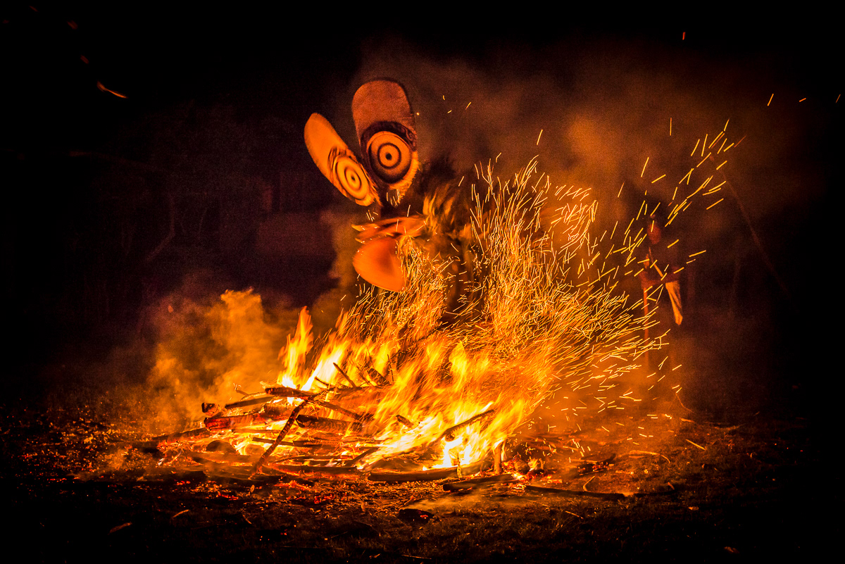 As the trance takes the dancers the fire dance begins in ernest