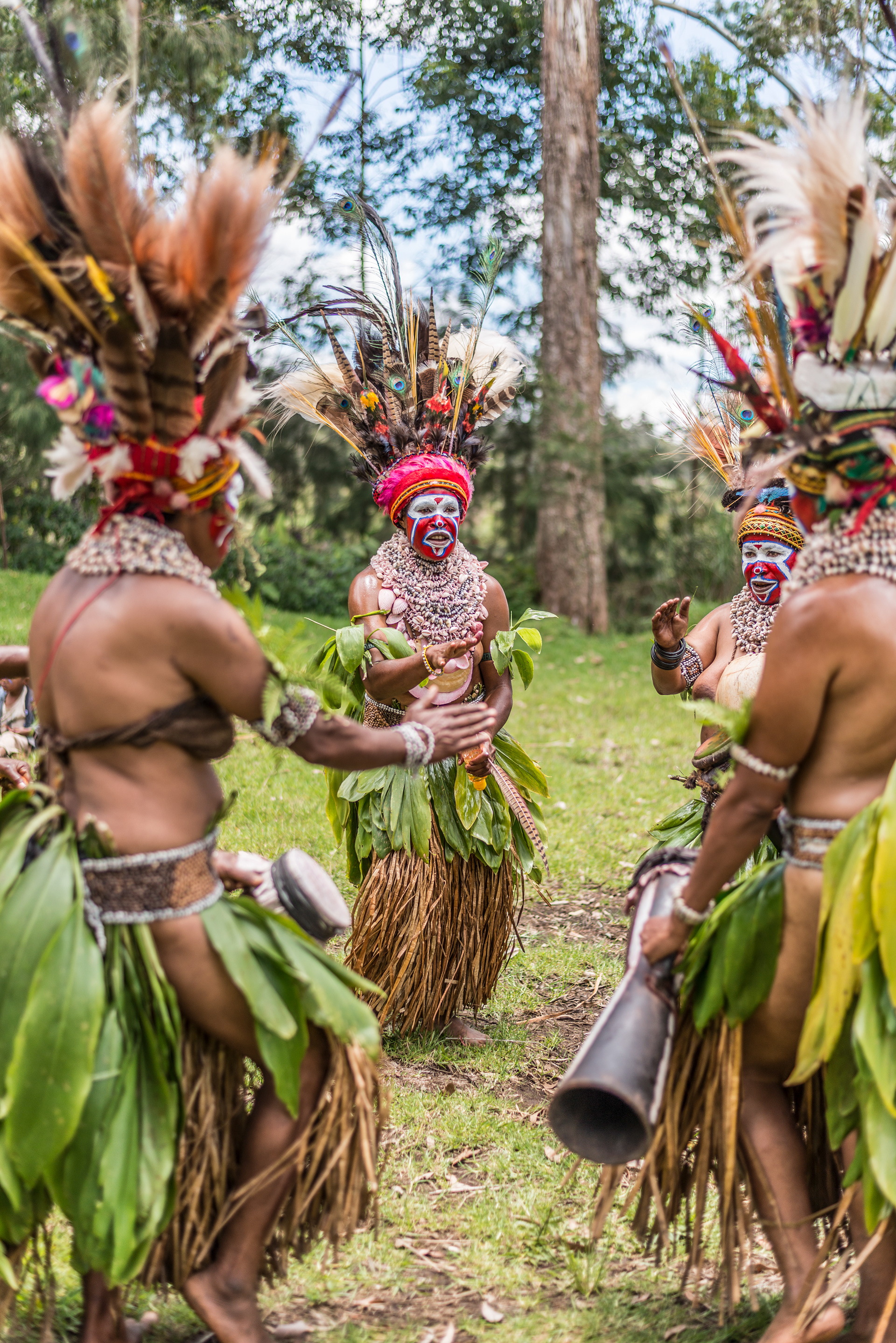 Woman's Sing-sing, or dance of welcome, Paiya Village, Mt Hagen