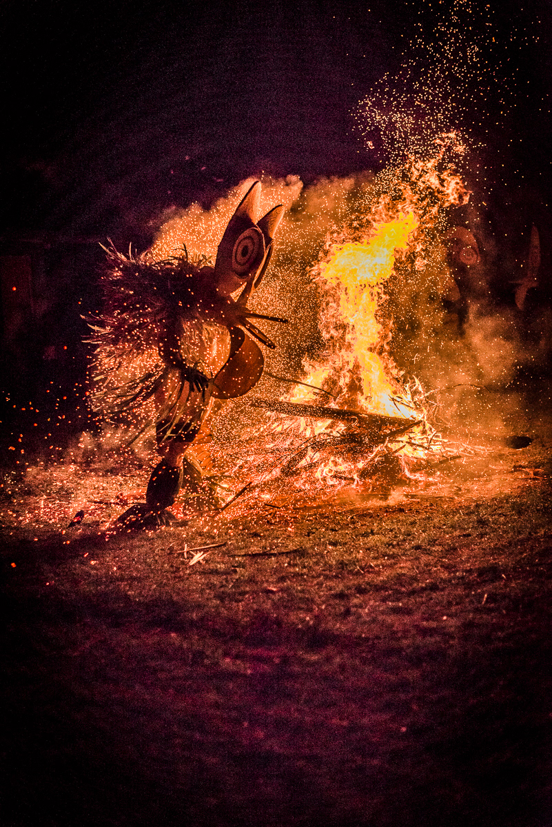 As the trance takes the dancers the fire dance begins in ernest
