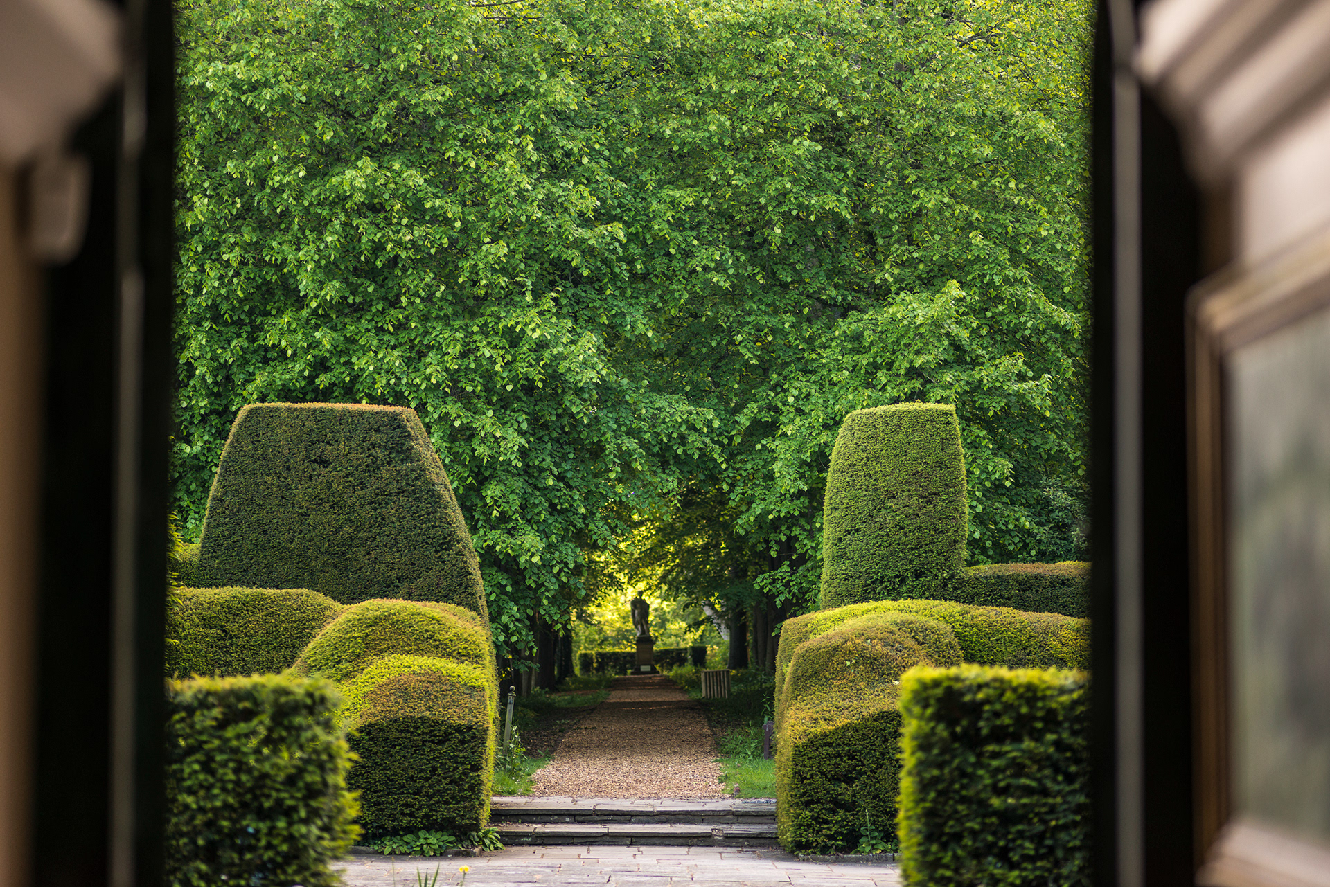 View from the restaurant at Port Lympne mansion and animal park
