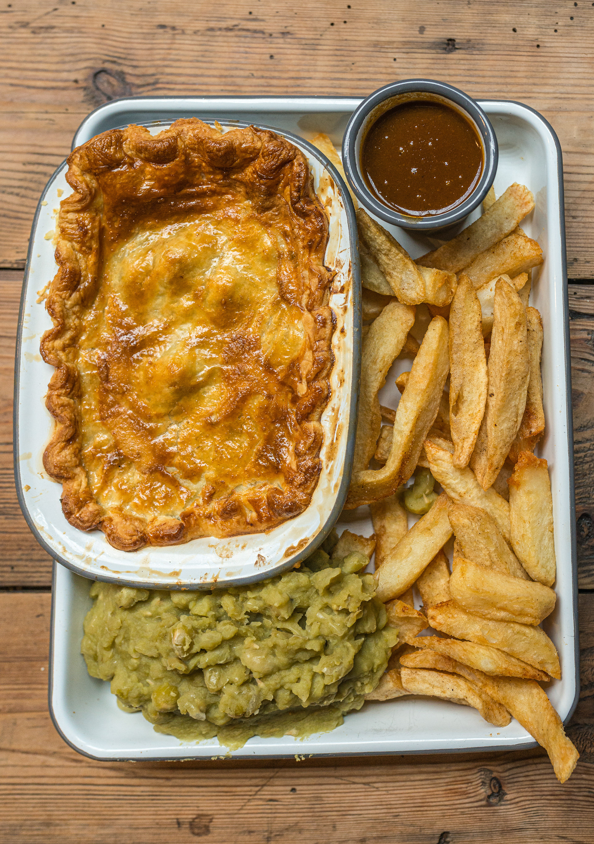 Steak and Ale pie at Holmes Mill, Bowland Brewery, Clitheroe, Lancashire.