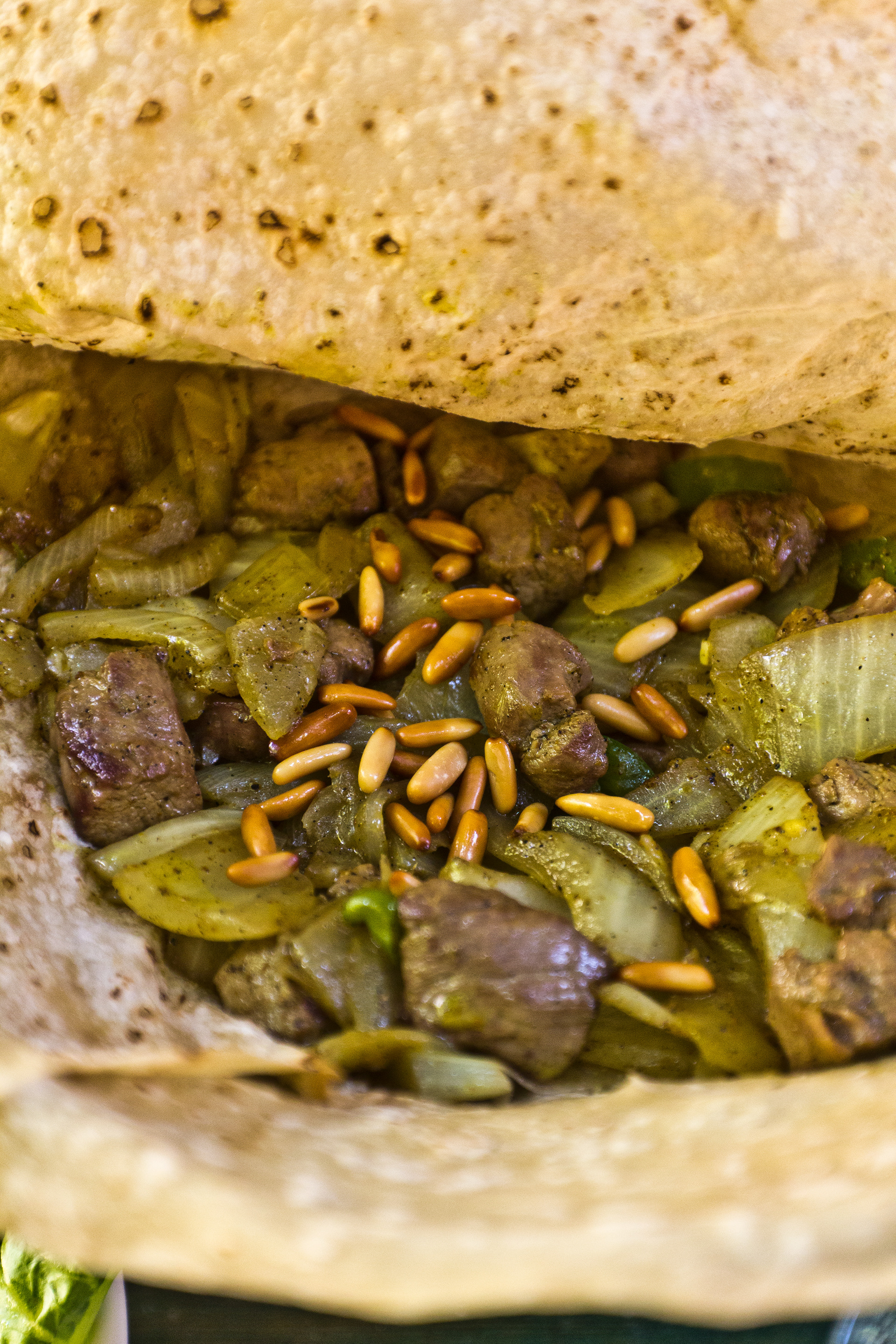 Sajeah Lamb(Spicy Lamb with onions & Pine Nuts), Haret Jdoudna Restaurant, Madaba, Jordan