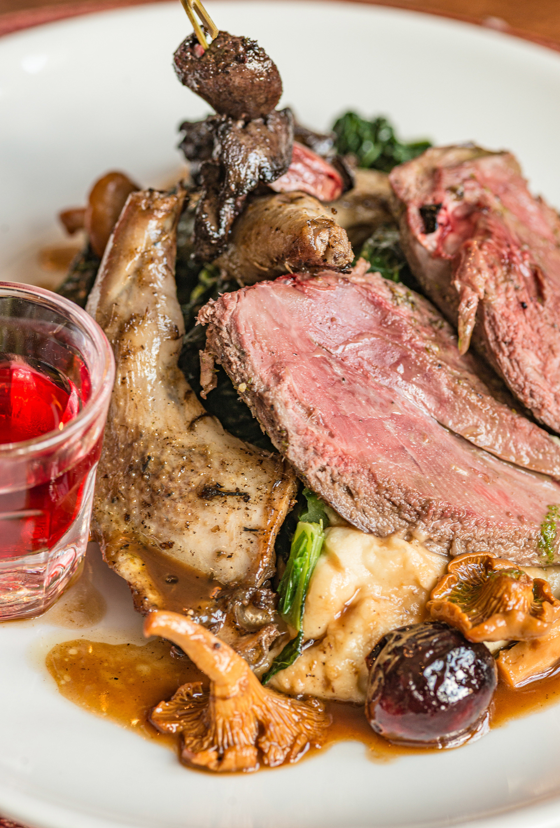 Grouse breast and leg with Damson Gin at Parkers Arms pub in Newton-In-Bowland, Lancs