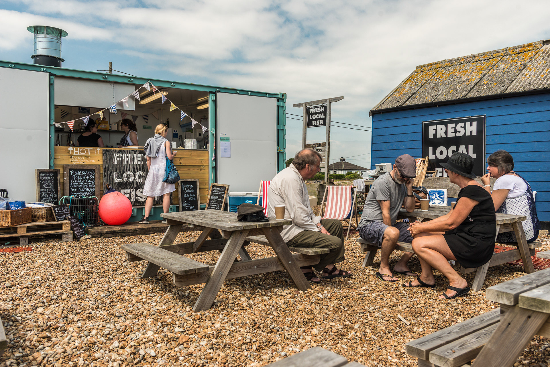 The Fish Hut, set up by a local Dungeness fishing family, selling their own daily caught fresh fish