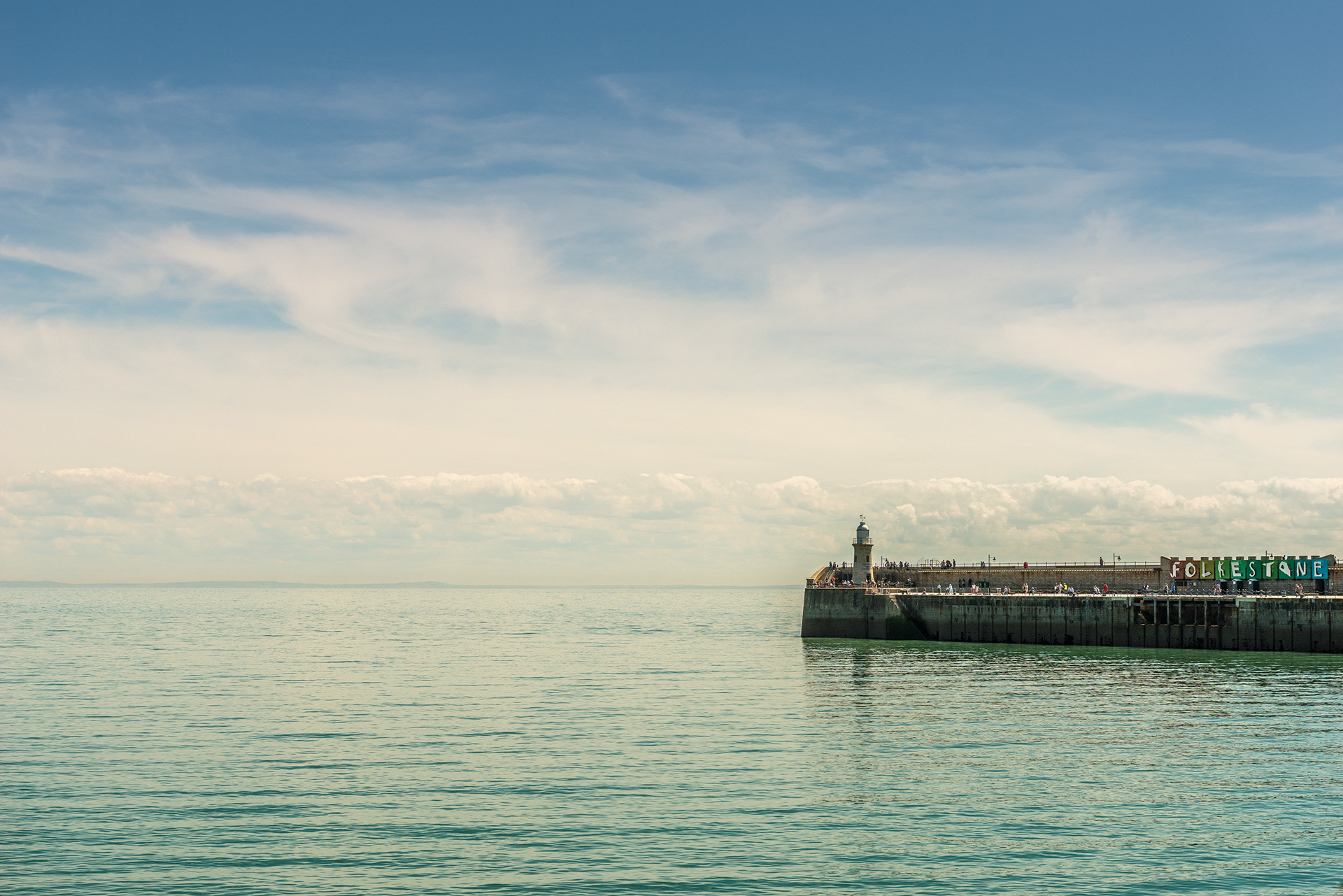 View of the harbour arm, Folkstone, Kent