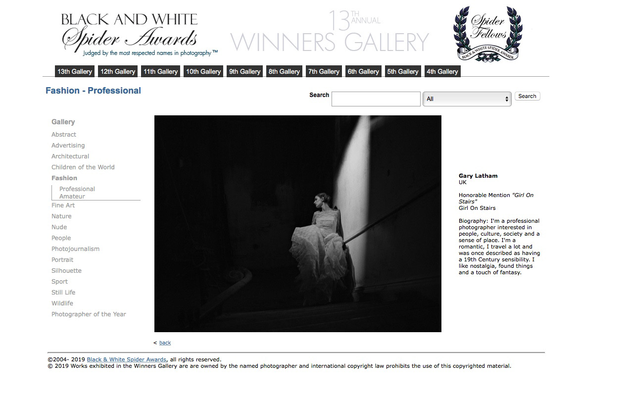 Hon Mention - 13th Annual B&W Spider Awards