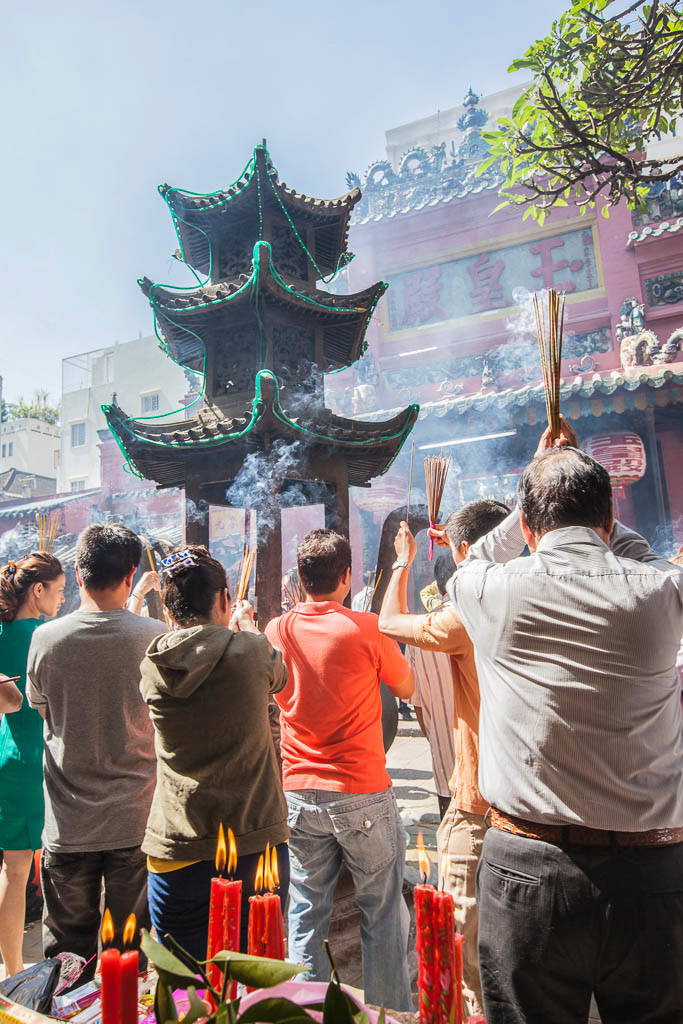 Celebrations for the new year - Jade Pagoda - Saigon - Vietnam.