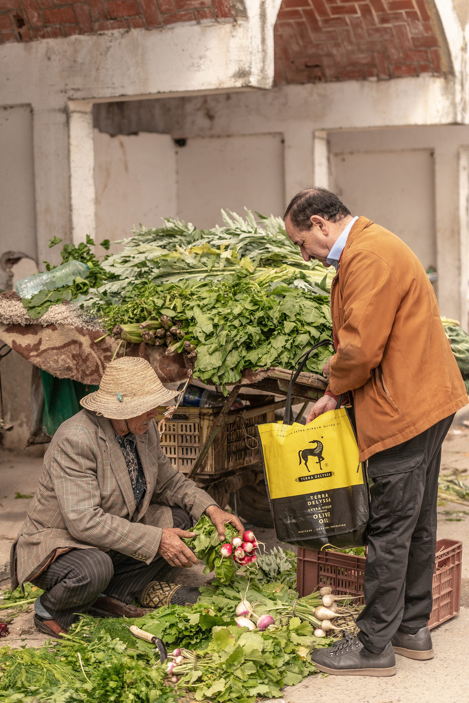 Rafik Buying radishes in the local market