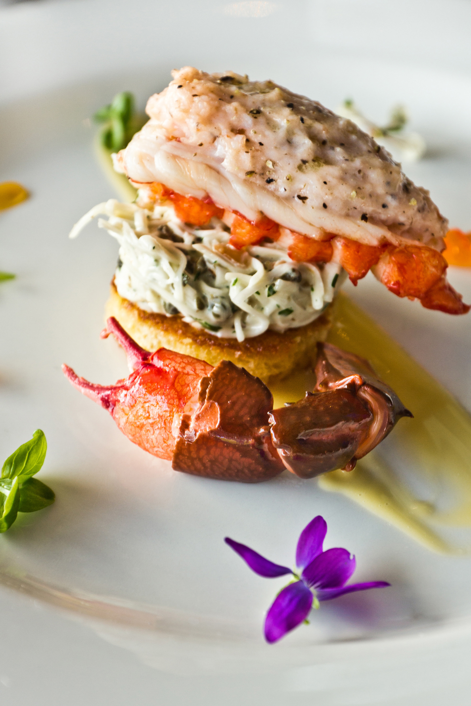 Donnybrook Marron with Truffle Farce, Celeriac & Macadamia Nut Remoulade &Brioche-Beurre Blanc at Cape Lodge, Margaret River