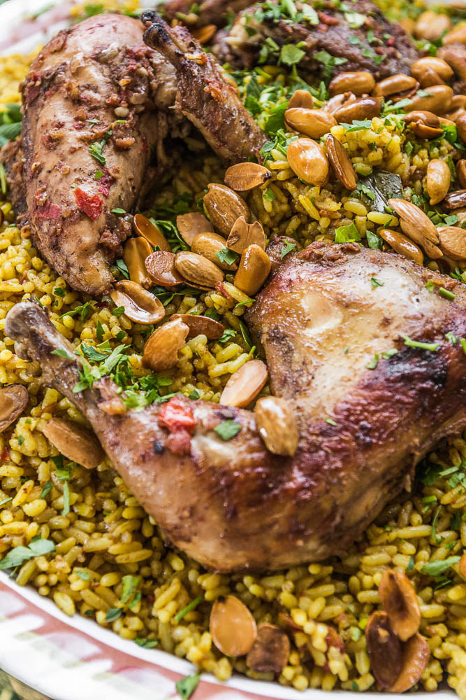 Kabsa (Dehydrated yogurt, spicy rice, chicken and almonds), Azraq Druze local community, Jordan