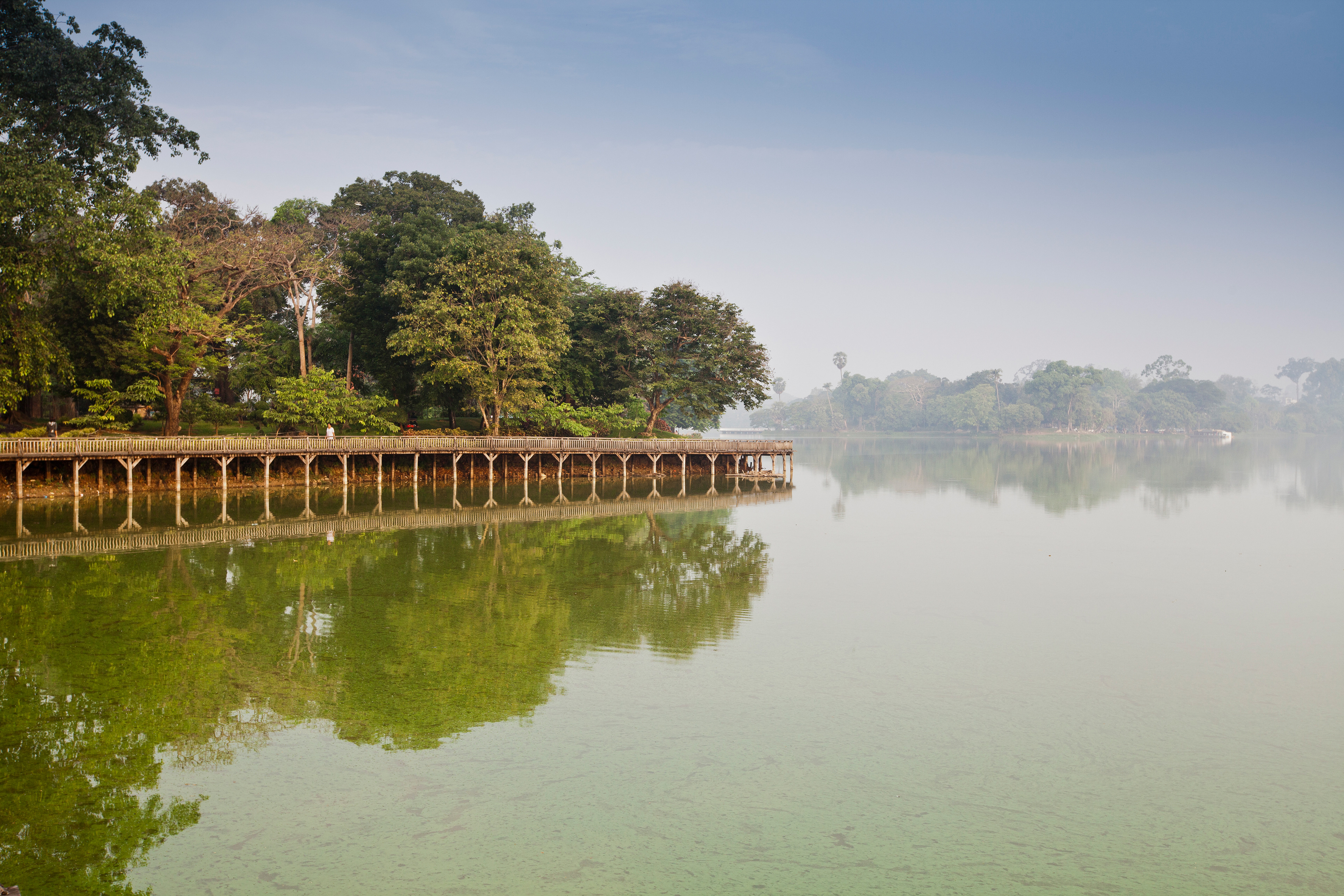 Sunrise at Kan Daw Gye Lake, Shwe Dagon Temple, Yangon