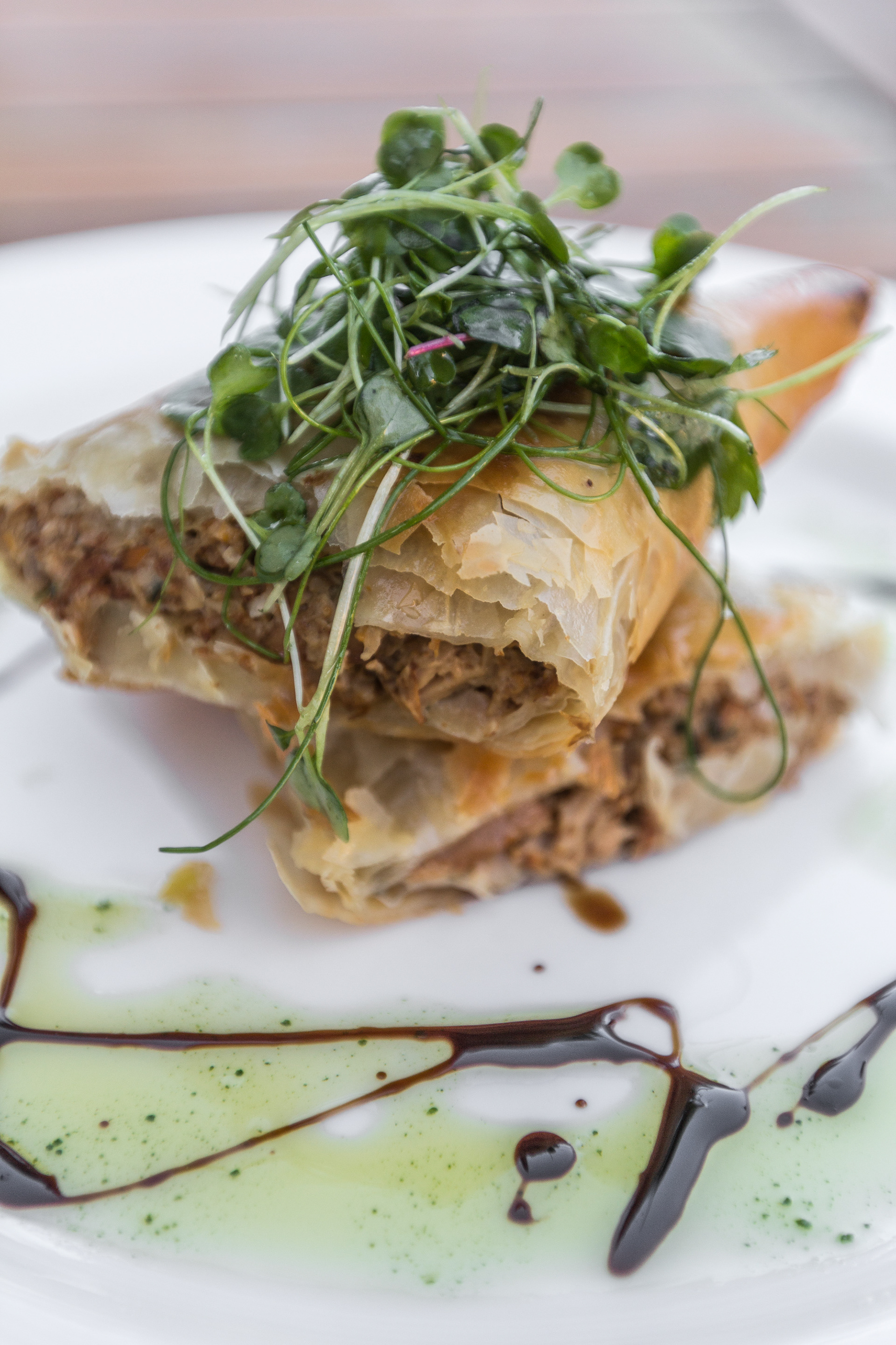 Local Wild Mushrooms in Filo Pastry, Inn Dining Room, Cannon Beach