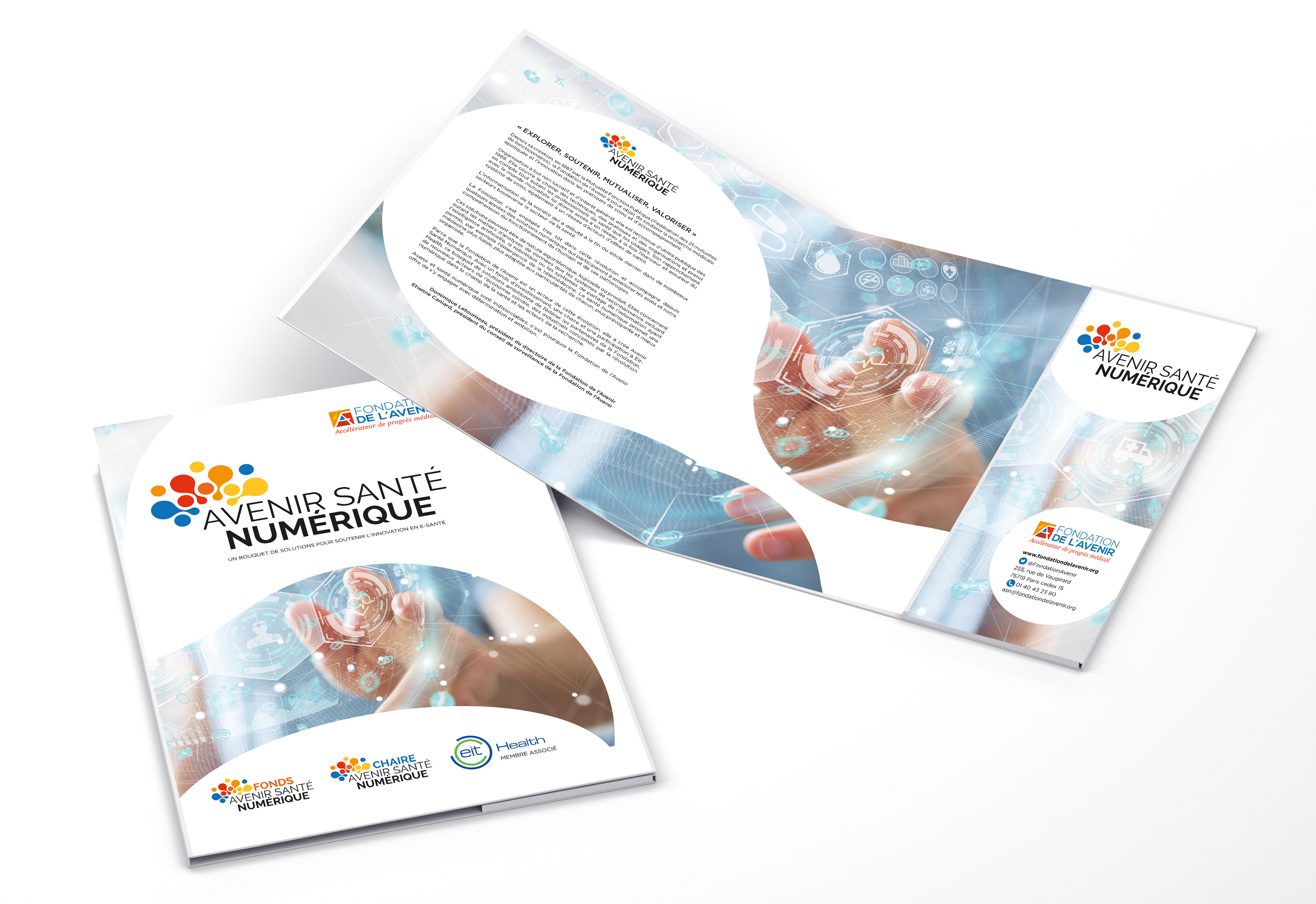 Graphisme pochette rabat Fondation Avenir