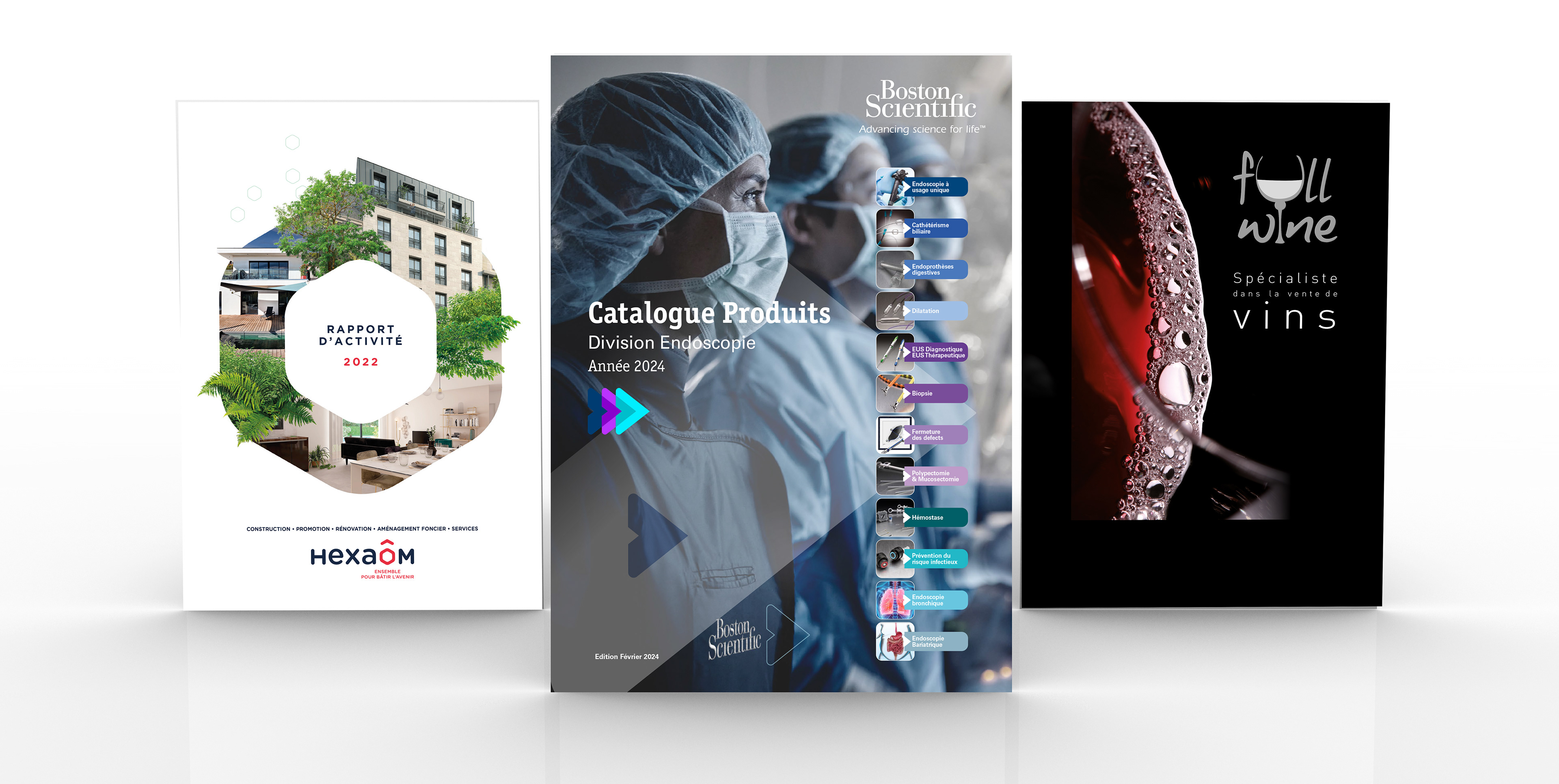 Graphisme rapport HEXAOM - catalogue BOSTON - Livre FullWine