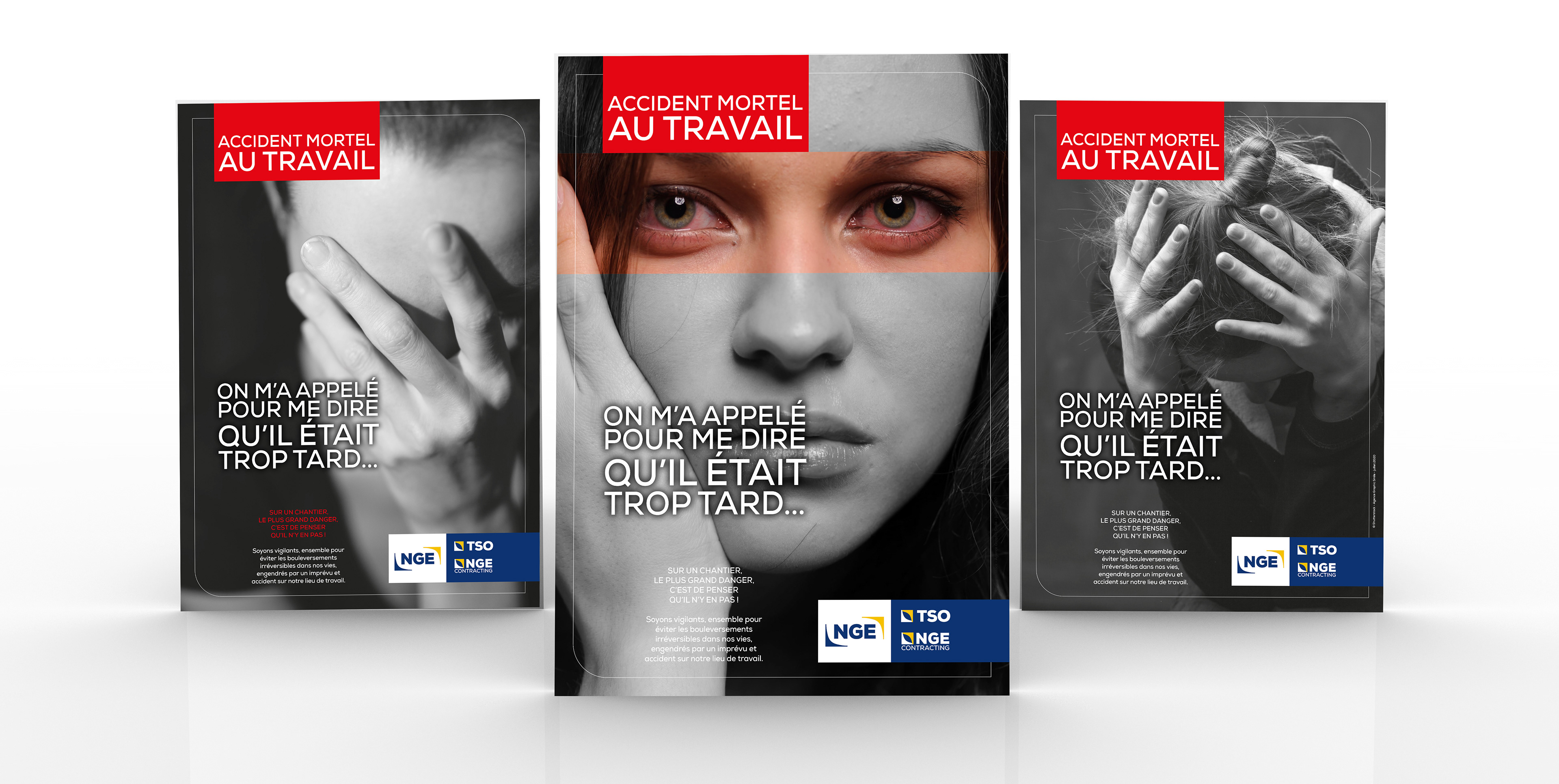 Création affiches accident du travail - société NGE