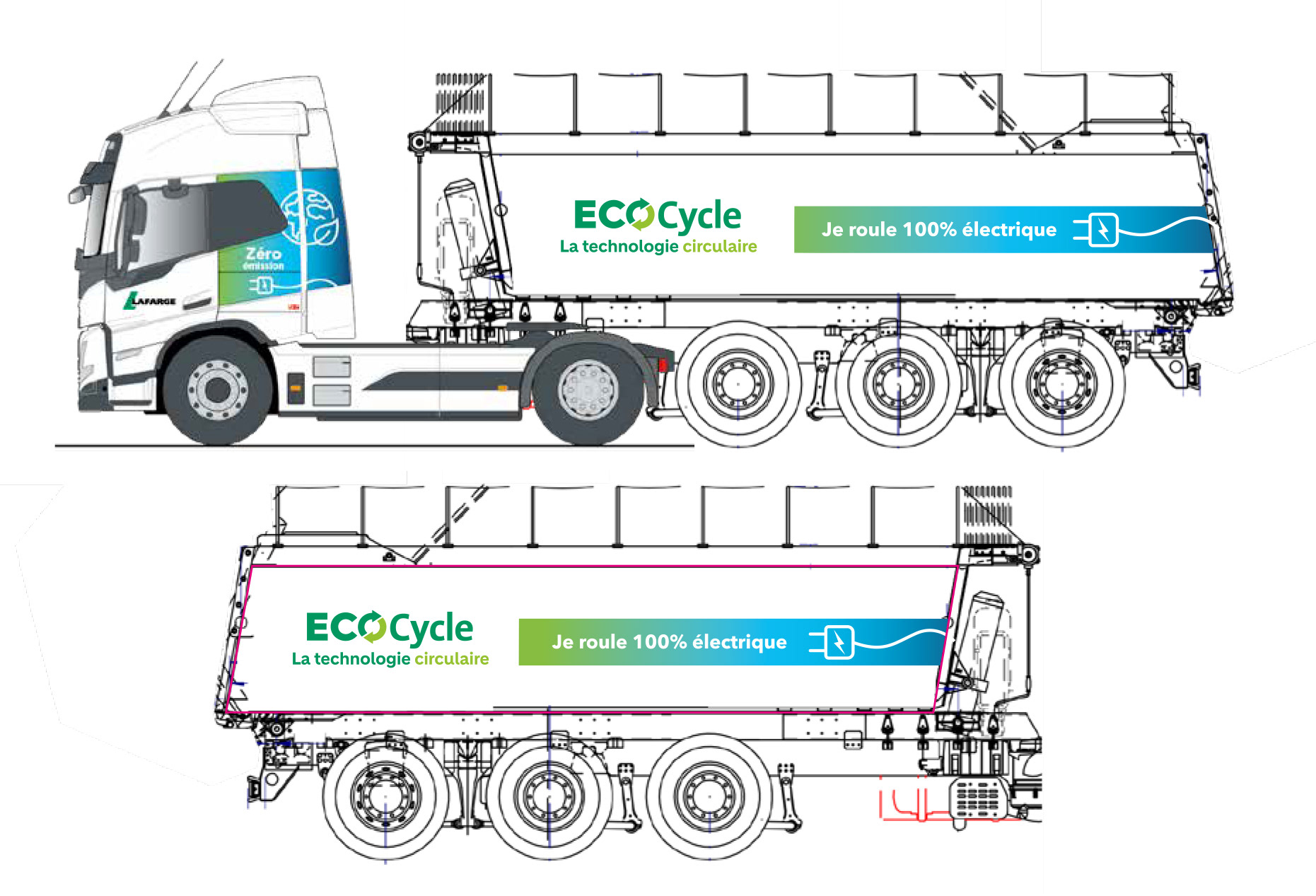 Graphisme camion benne ECOCycle