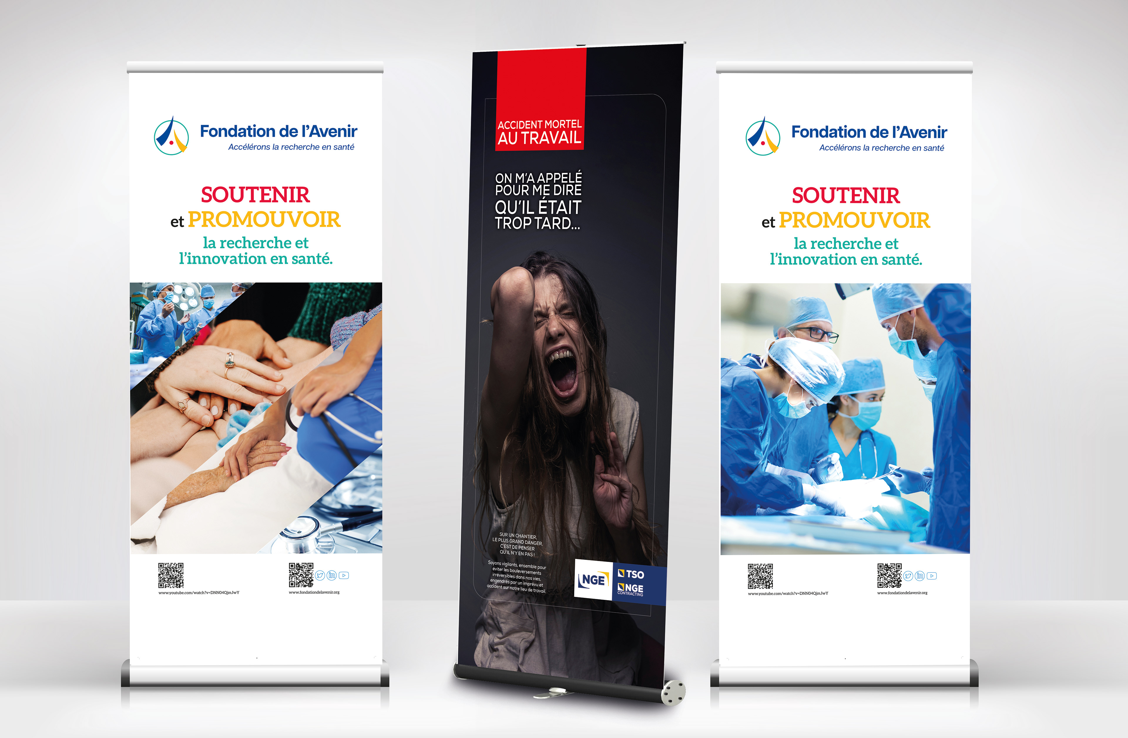 Roll-UP pour la Fondation de l'Avenir et les sociétés NGE/TSO