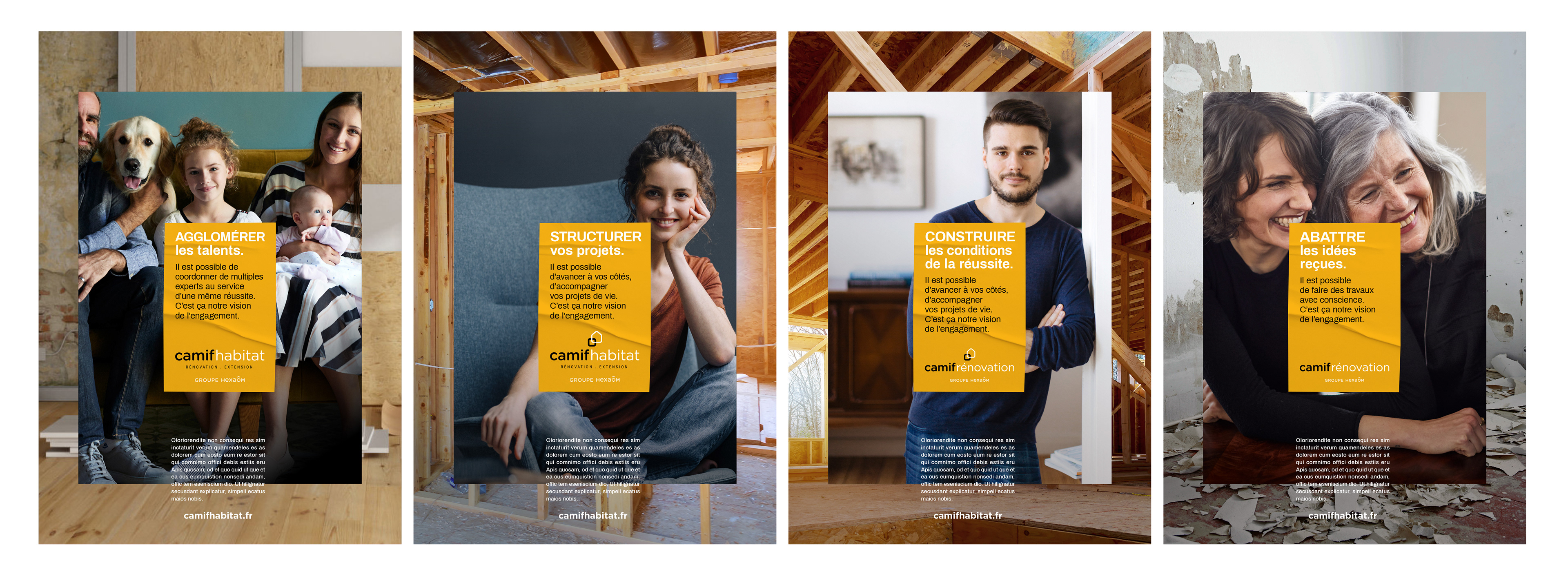 Maquette des supports de communication de Camif habitat