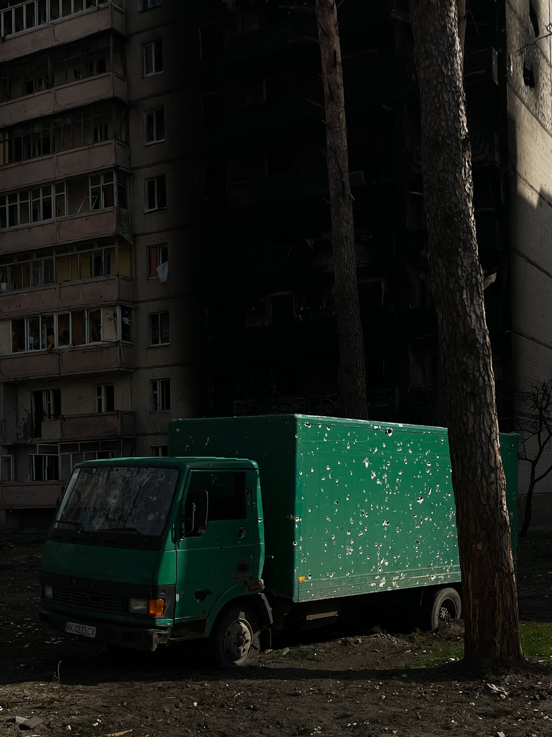 Damaged Van in Irpin, 2022.