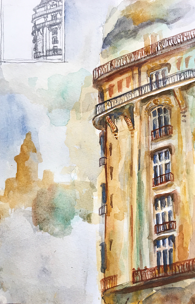 "The Overlook" | watercolor| 8.5 x 11" mix media paper