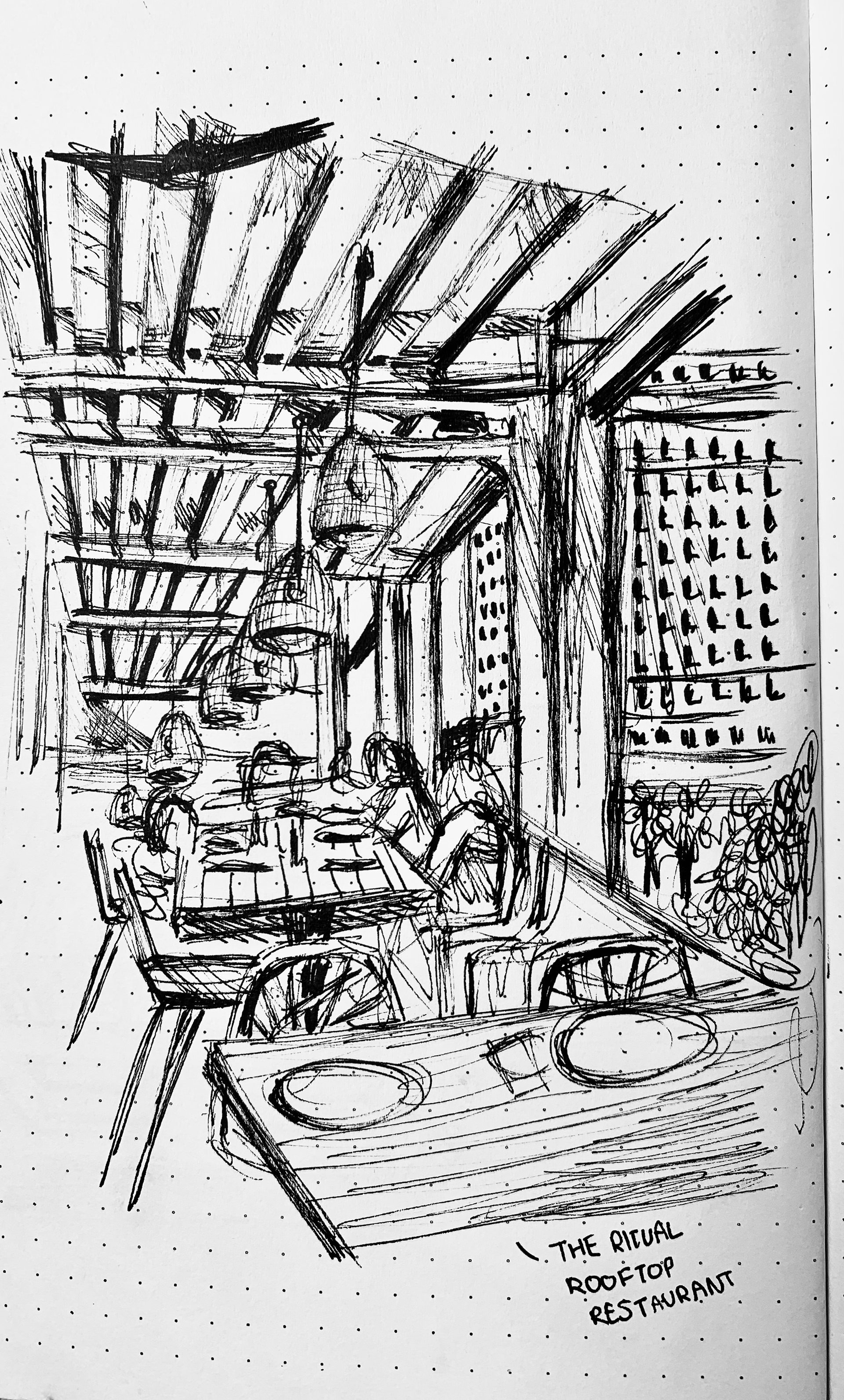 "The Ritual" | ink pen | 6 x 9" mix media paper