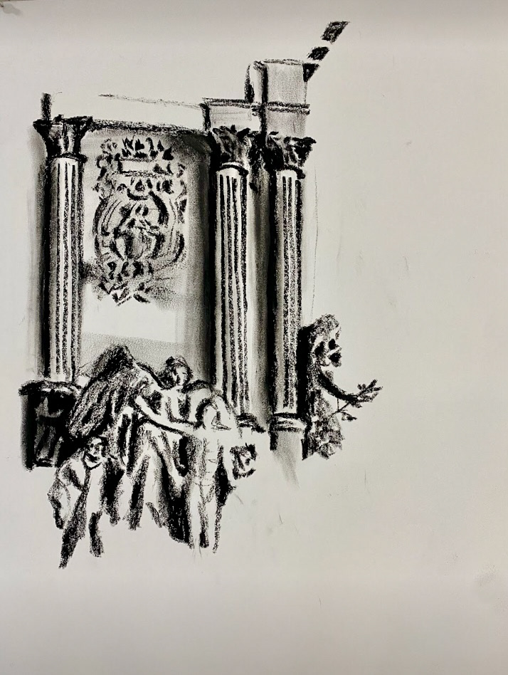 "Angels Above" | craypas | 19 x 24" mix media paper