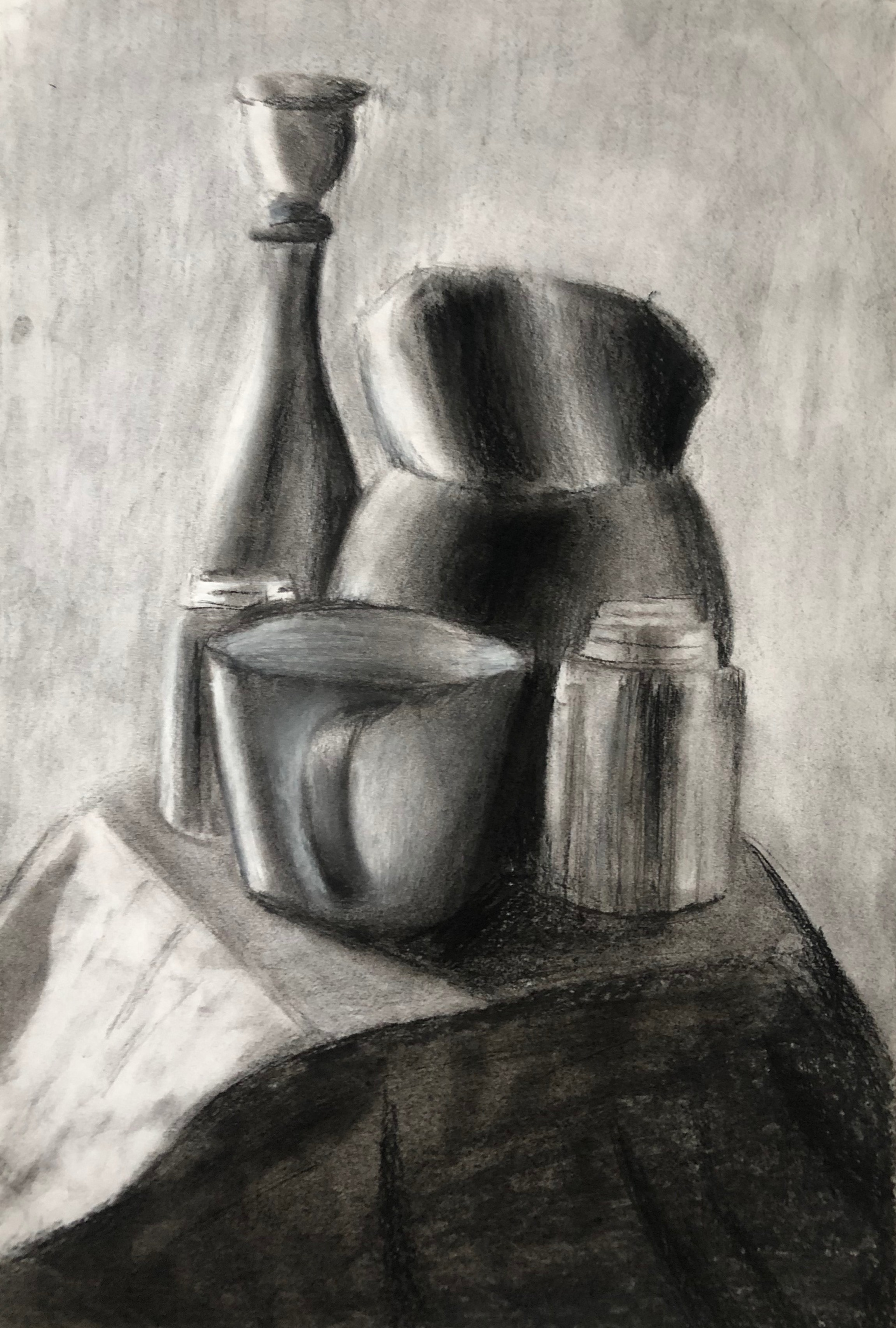 "Black & White" | pastel| 12 x 18" mix media paper