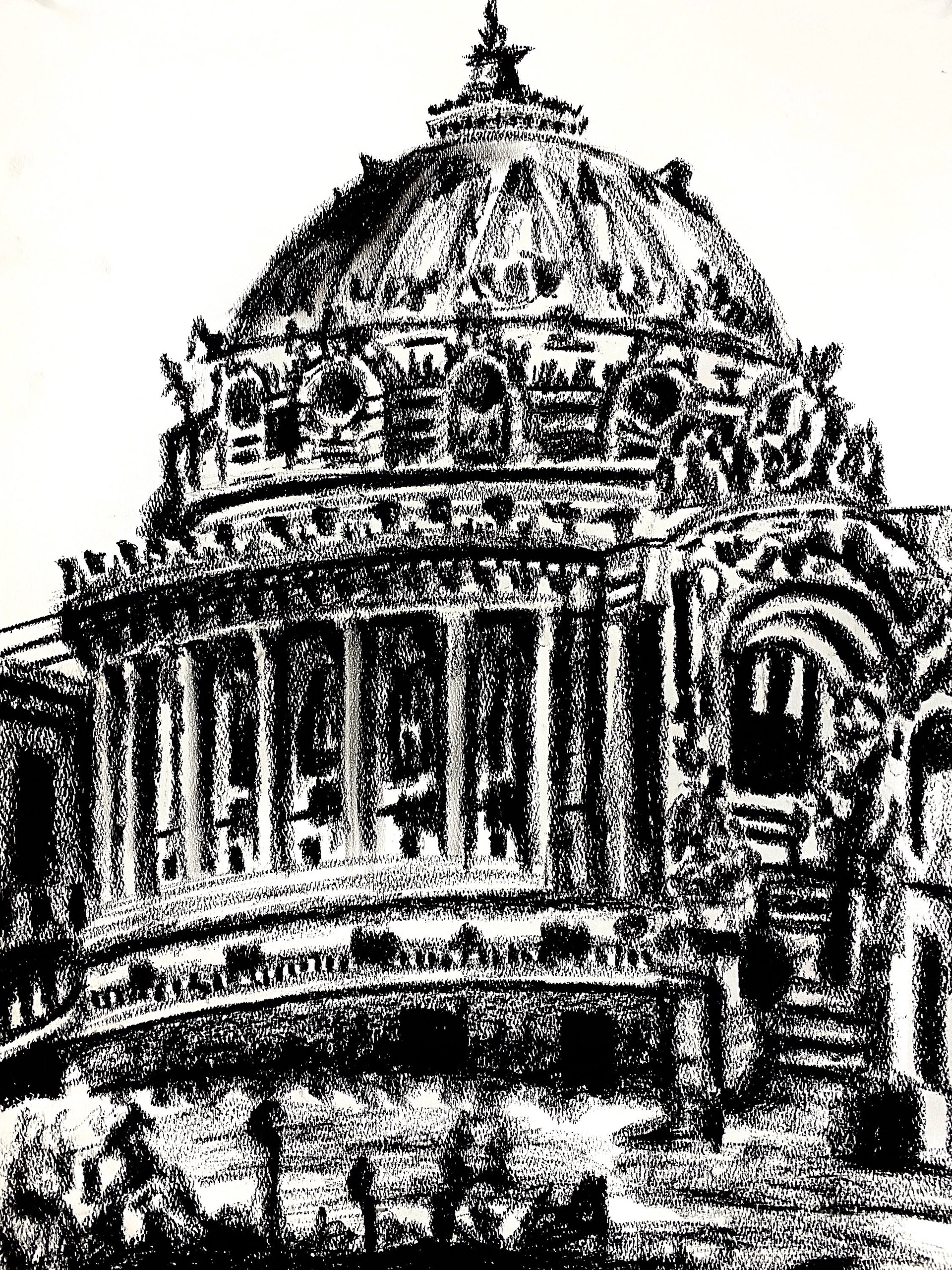 "A Dark Affair" | craypas | 19 x 24" mix media paper