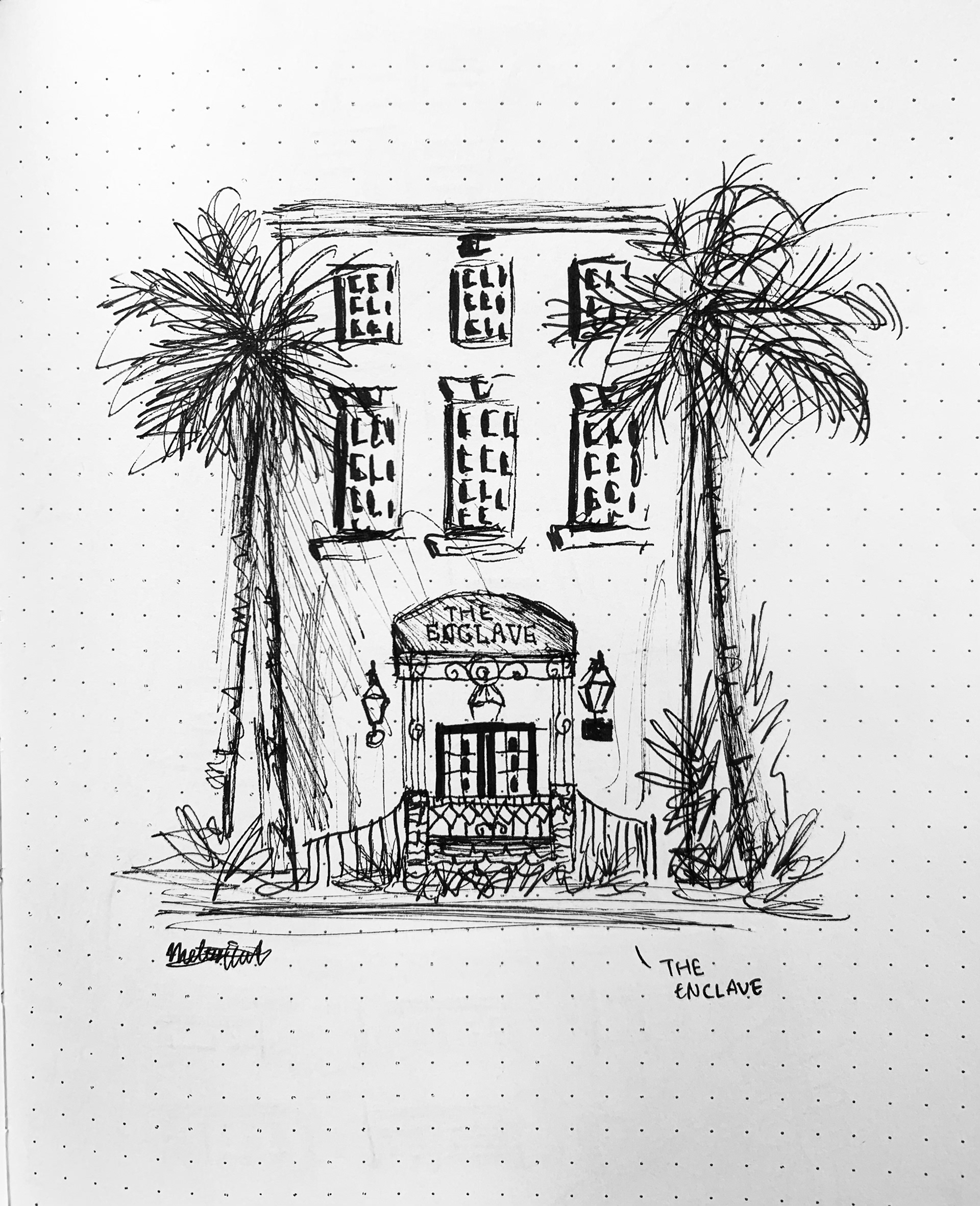 "The Enclave" | ink pen | 6 x 9" mix media paper