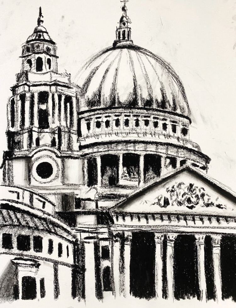 "Black & White" | craypas | 19 x 24" mix media paper