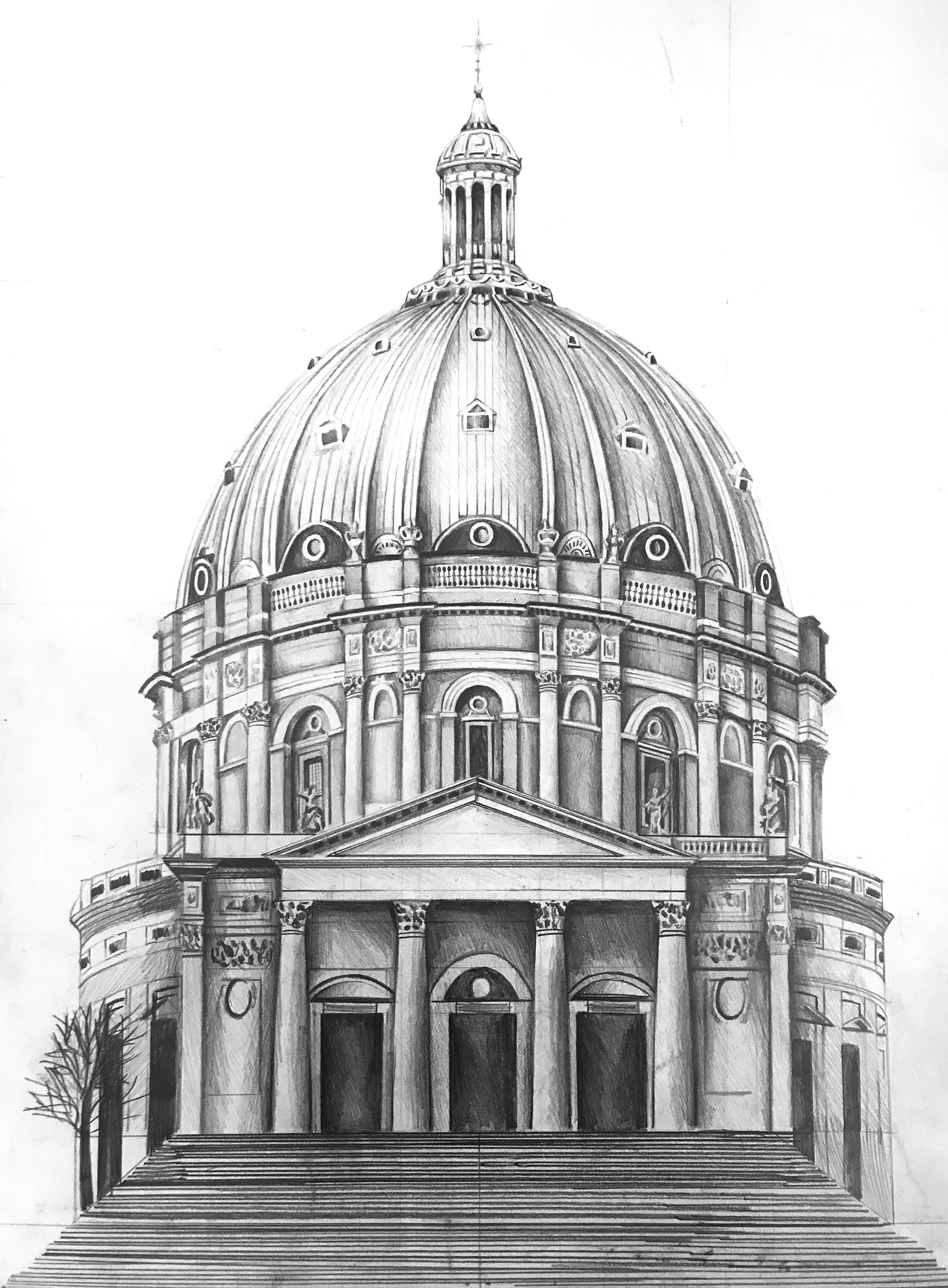 "Peace at Frederick's Church" | graphite | 19 x 24" mix media paper