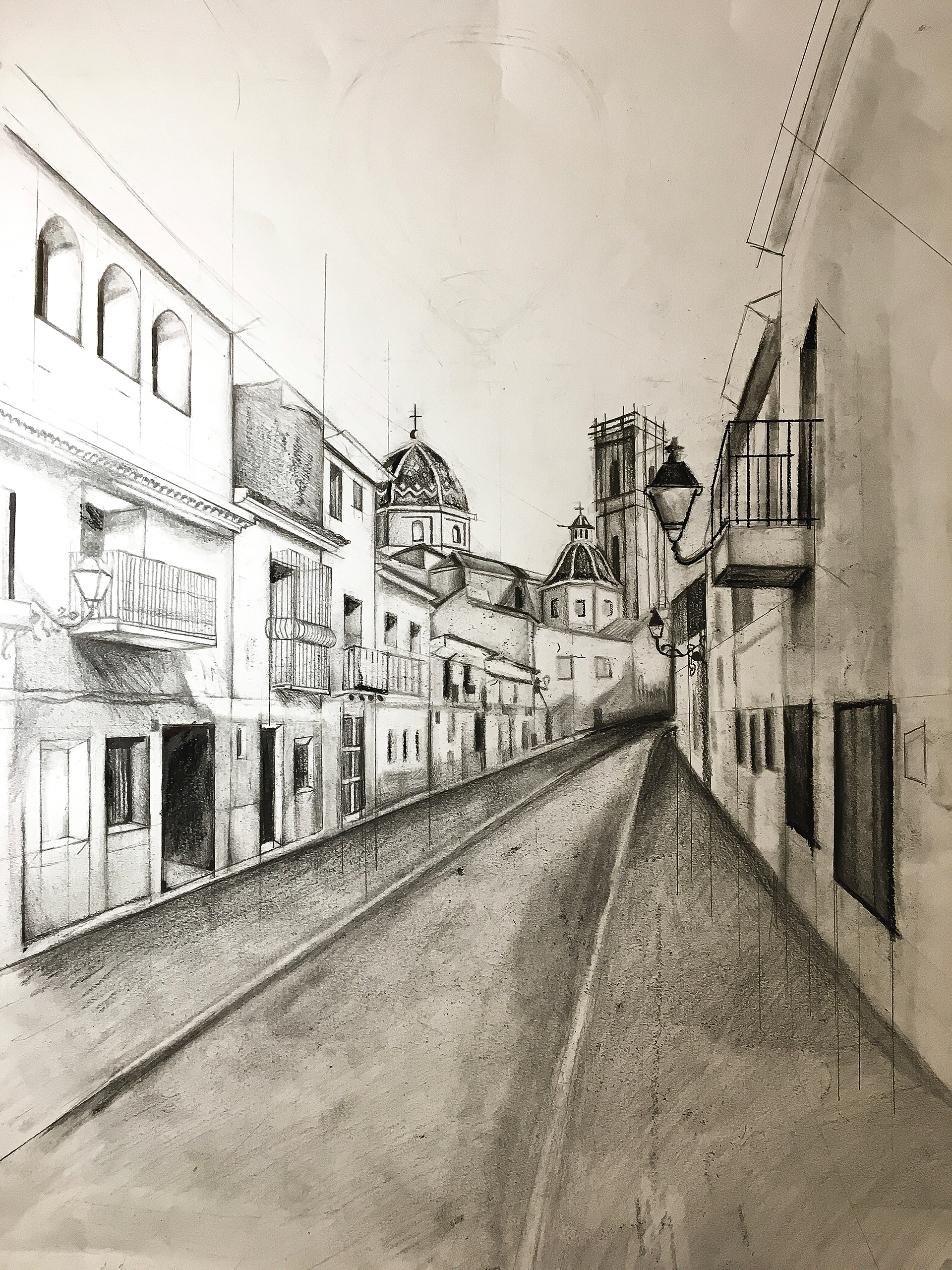 "Alicante" | graphite | 19 x 24" mix media paper