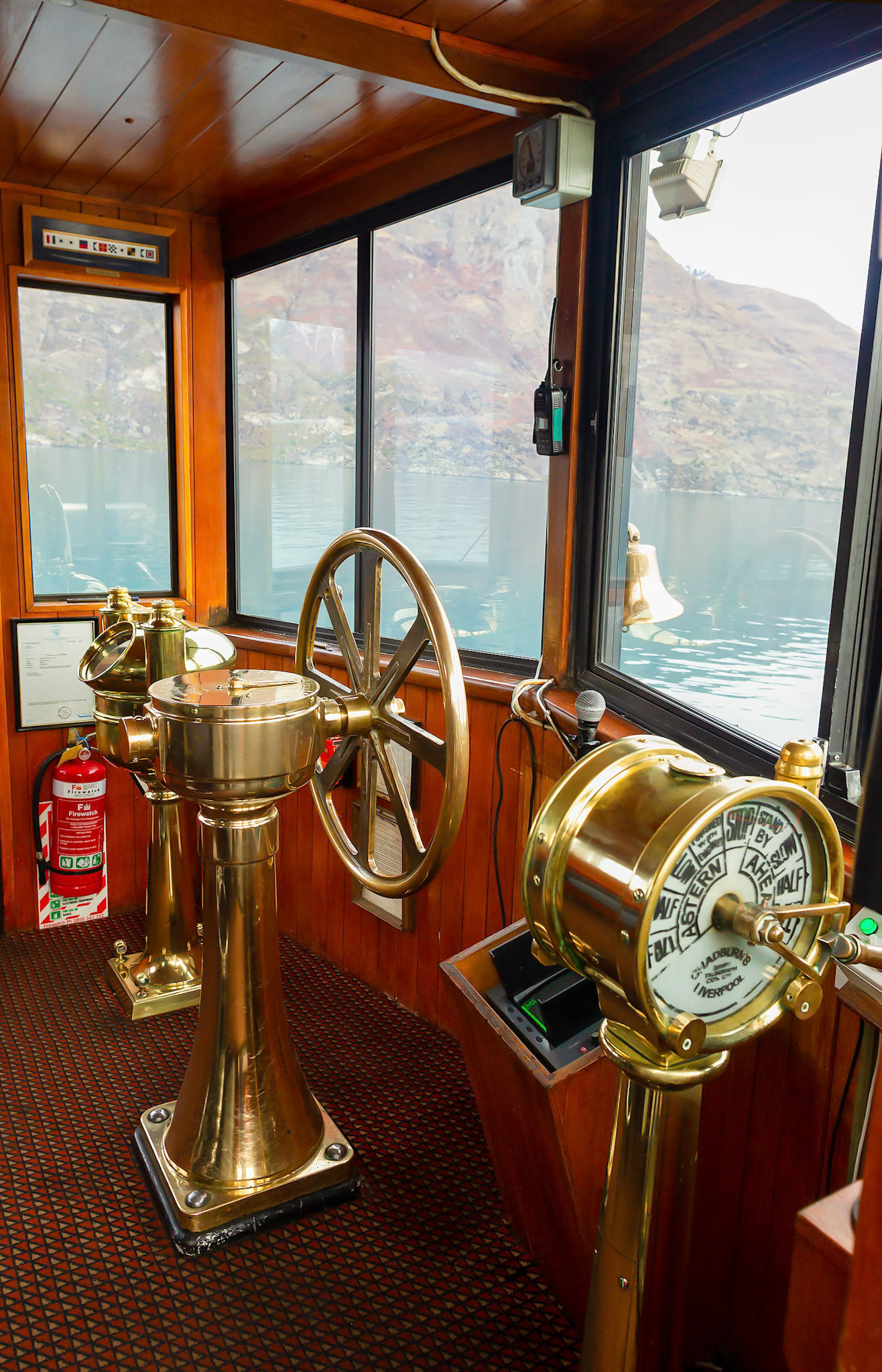 2015 august wheelhouse tss earnslaw coal fired steamship lake wakatipu queenstown south island new zealand© copyright-lewis-a-collins-photographer-!http://lewiscollins.com.au