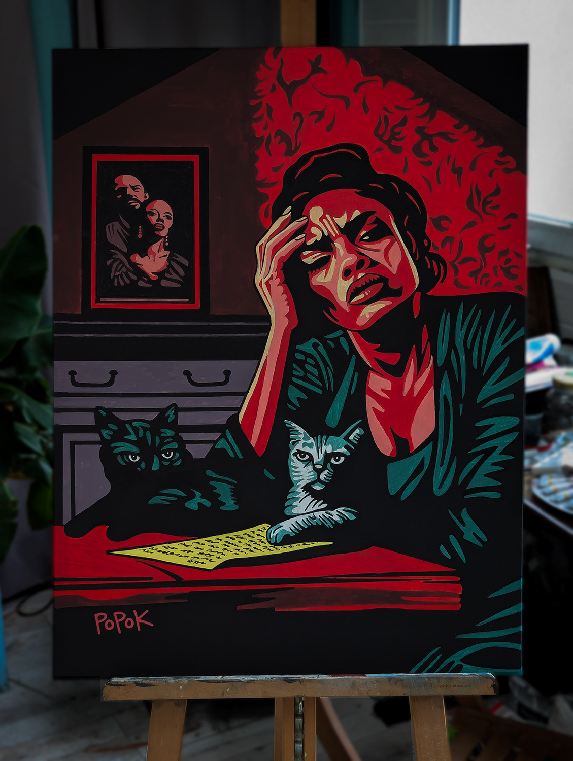 La lettre, peinture acrylique sur toile, 60x80cm