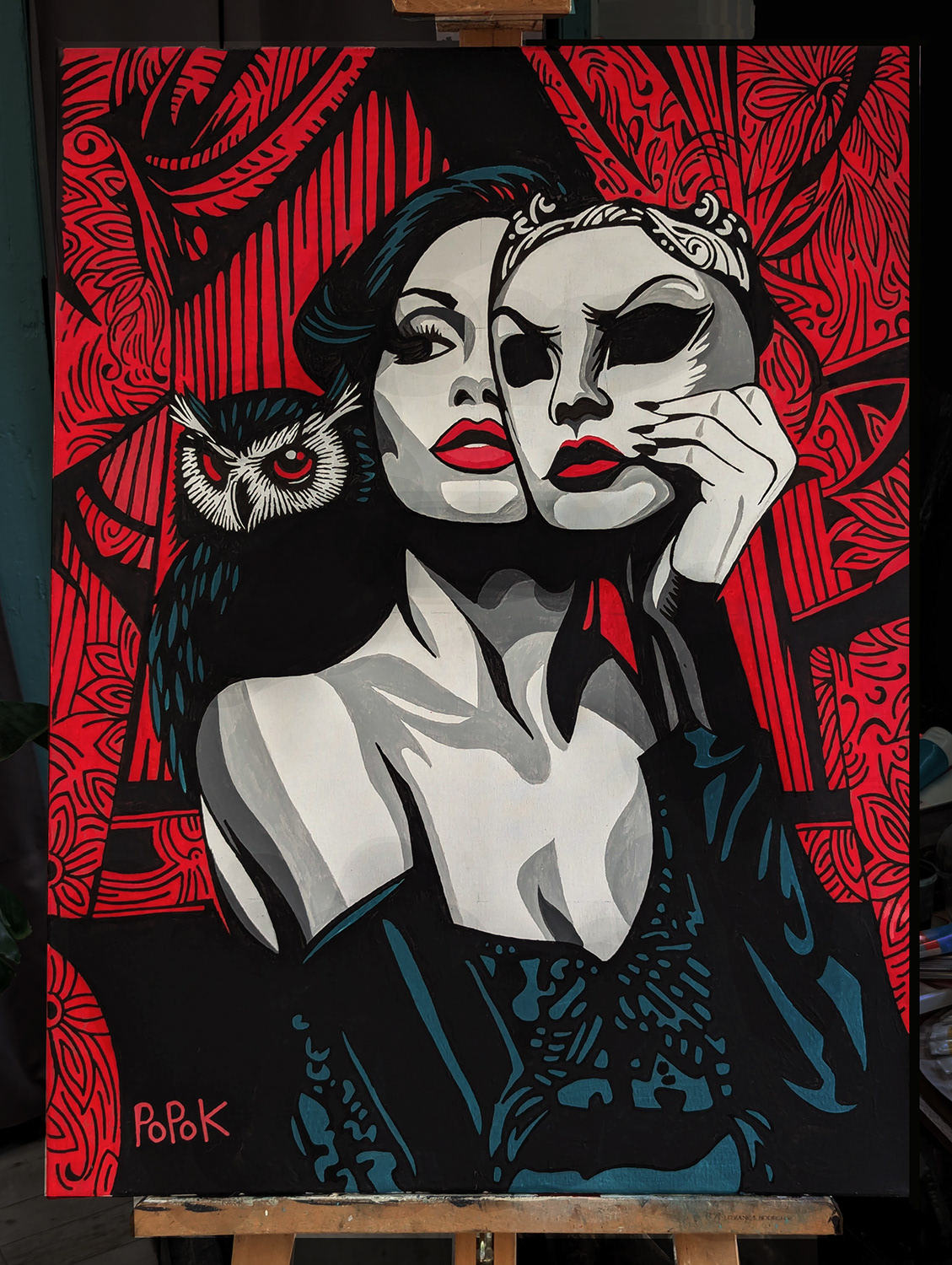 L'actrice, peinture acrylique sur toile, 60x80cm