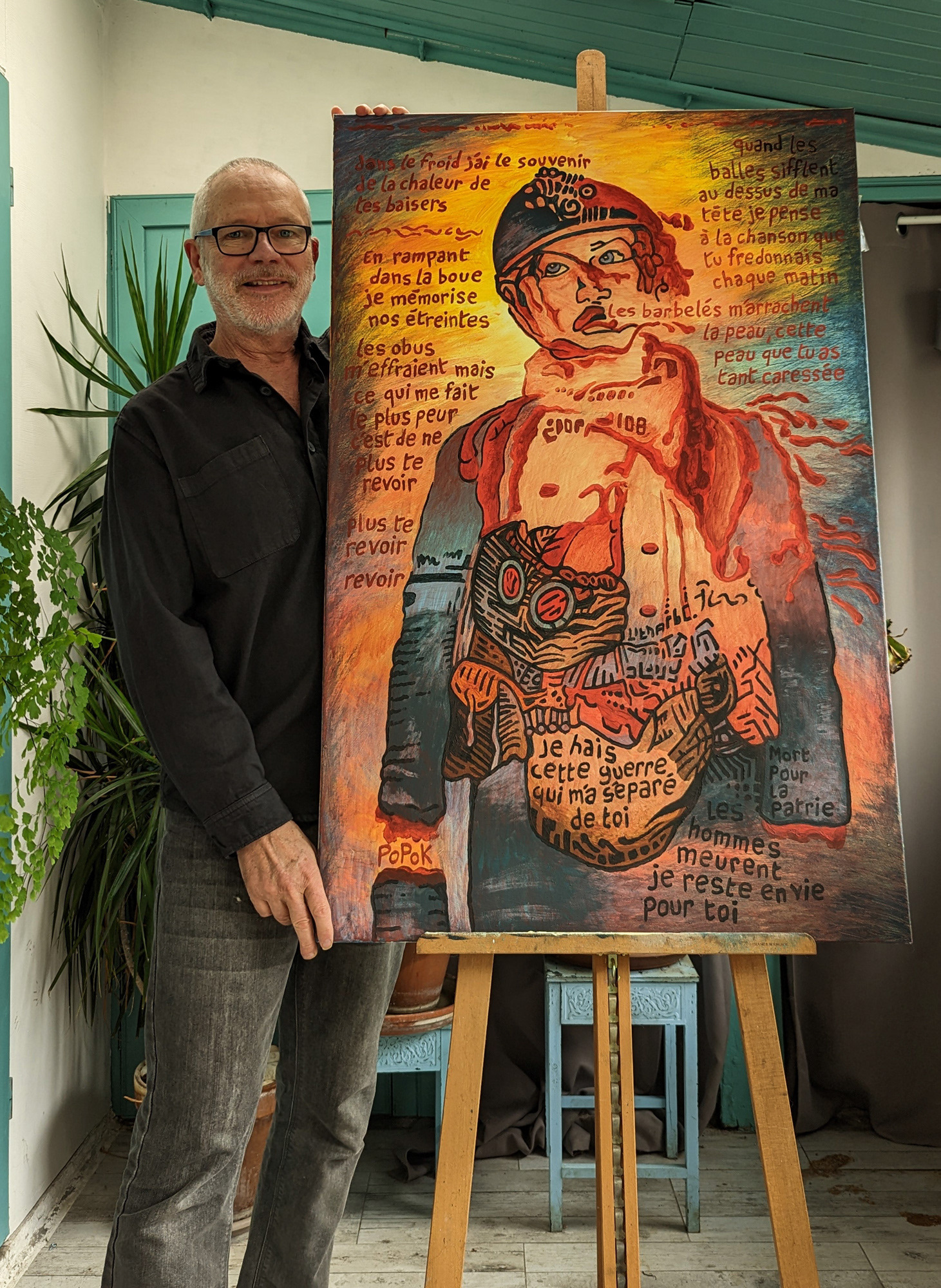 Mort pour la patrie, peinture acrylique sur toile, 75x115cm