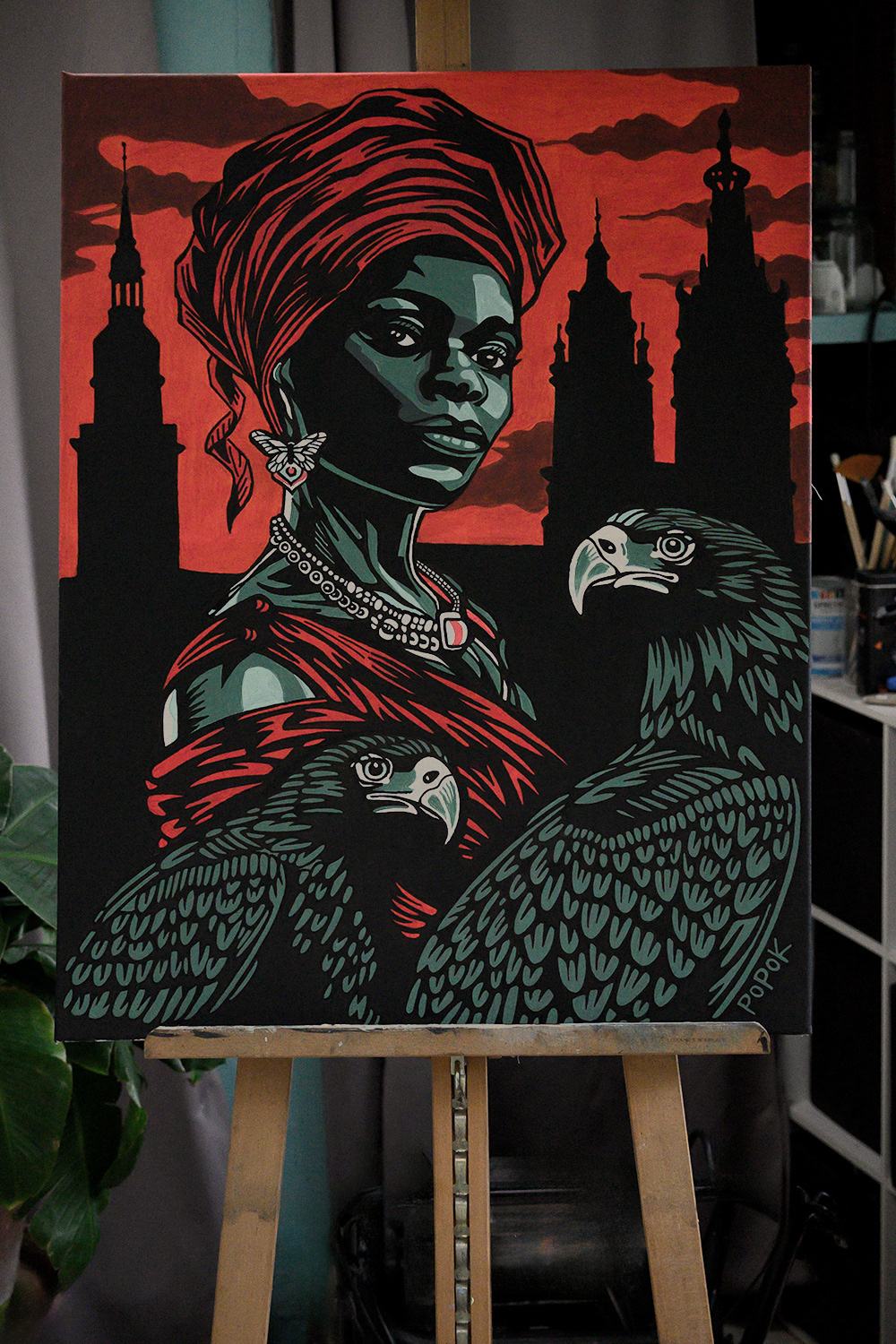 La Cambrésienne, peinture acrylique sur toile, 60x80cm
