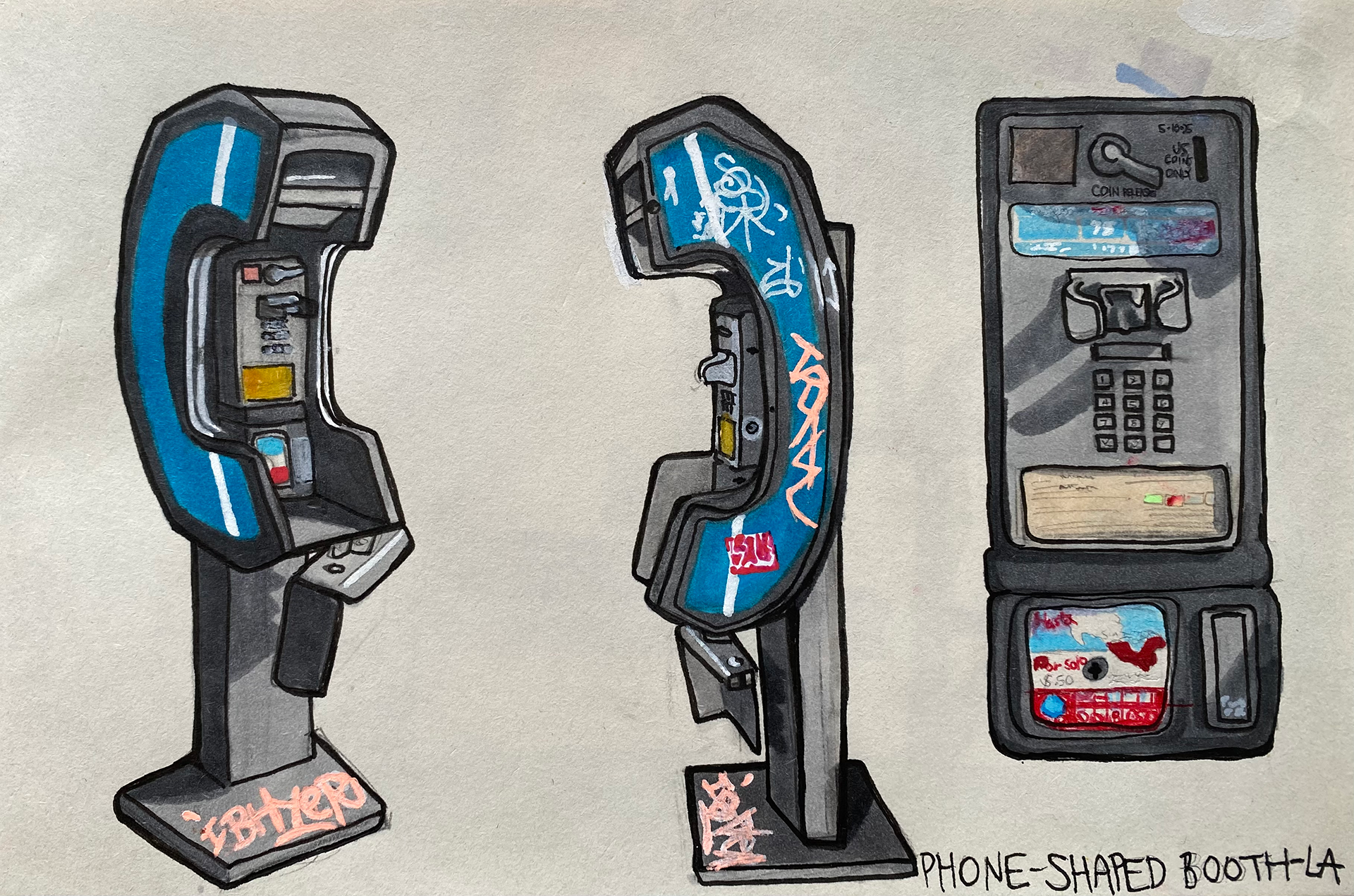 Phone Shaped Phone Booth, Los Angeles