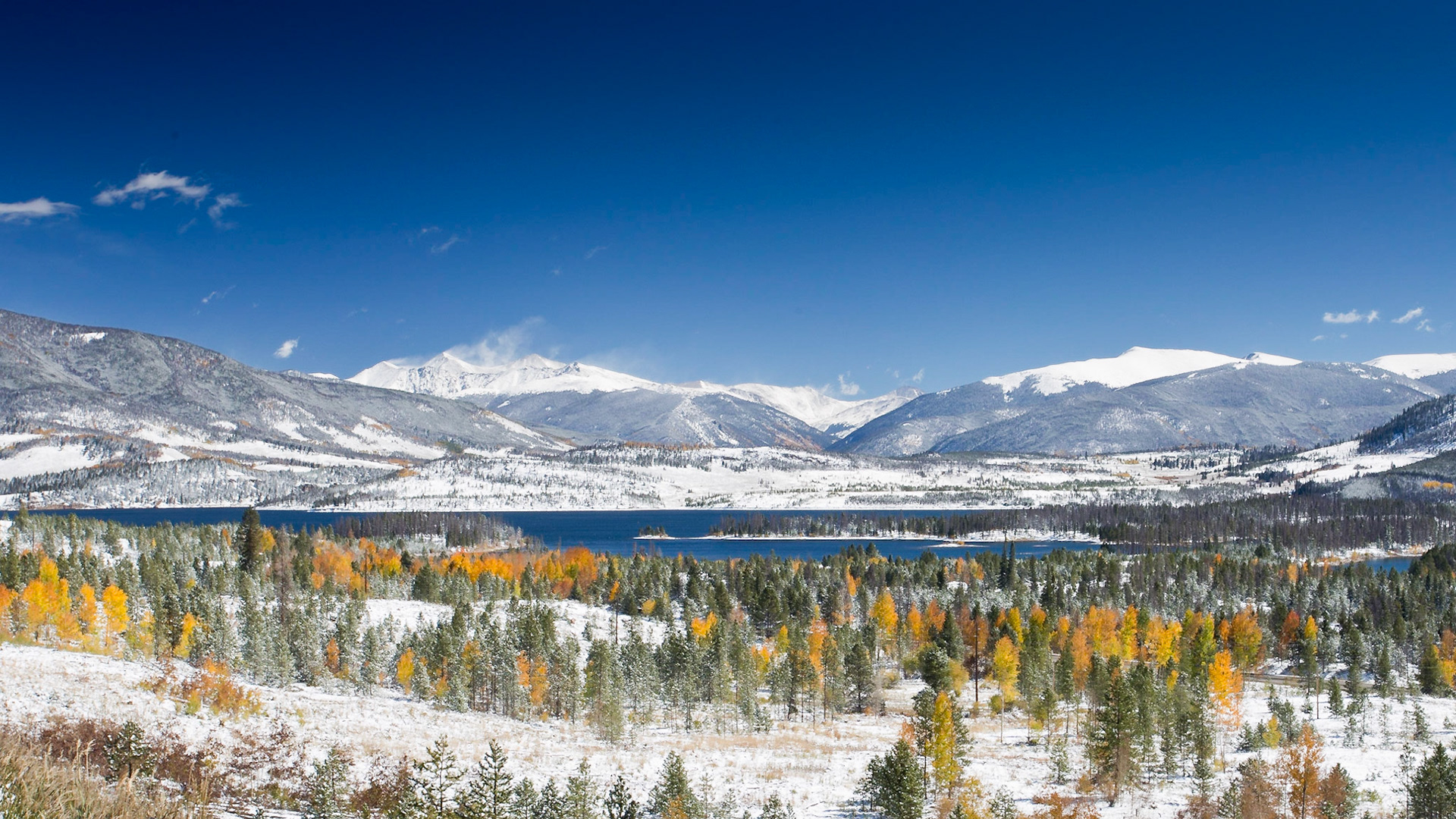 Lake Dillon with Torreys Peak & Grays Peak, Summit County, Colorado
