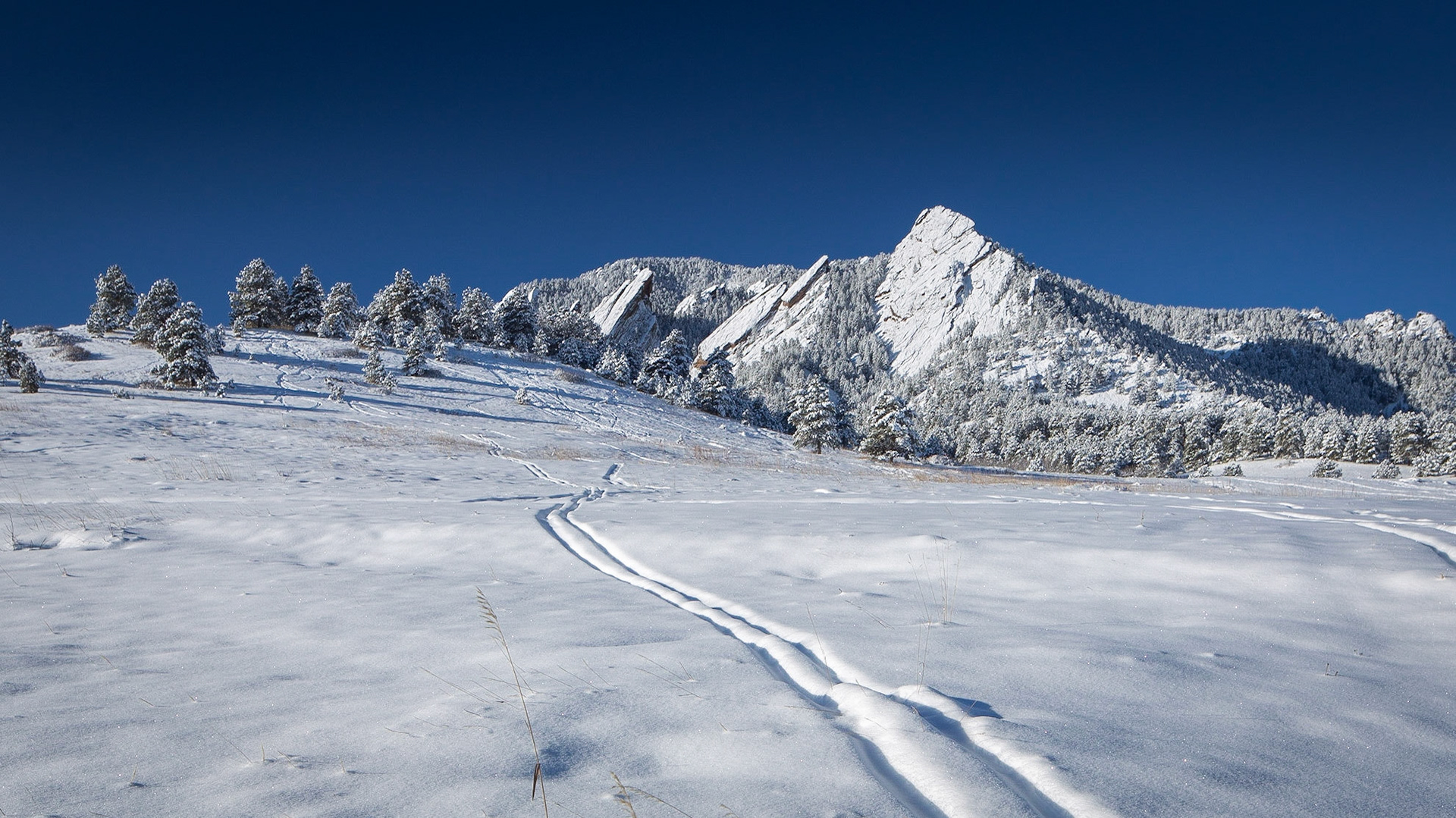 Flatirons in Winter, Boulder, Colorado