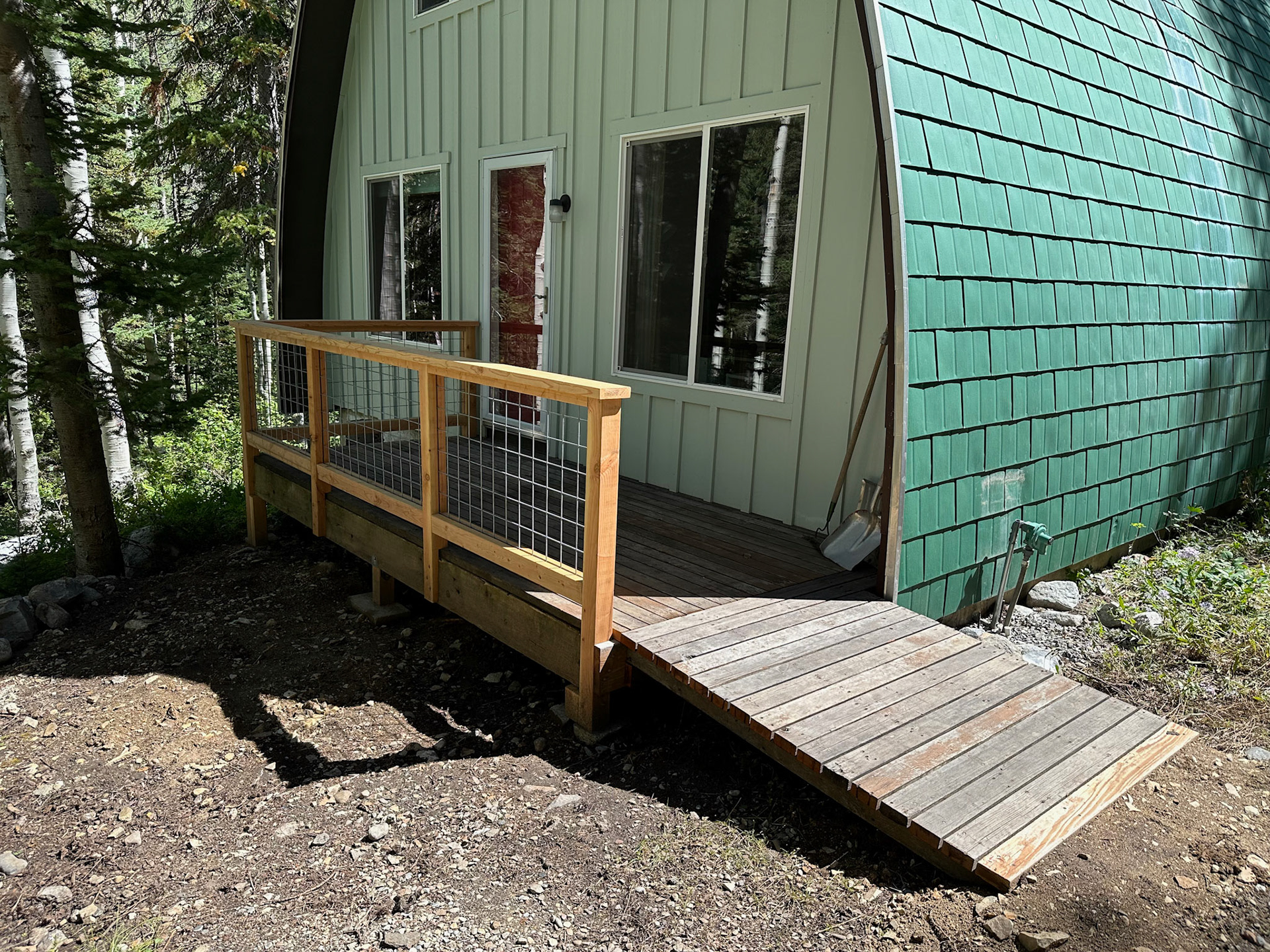 Deck and ramp stabilized