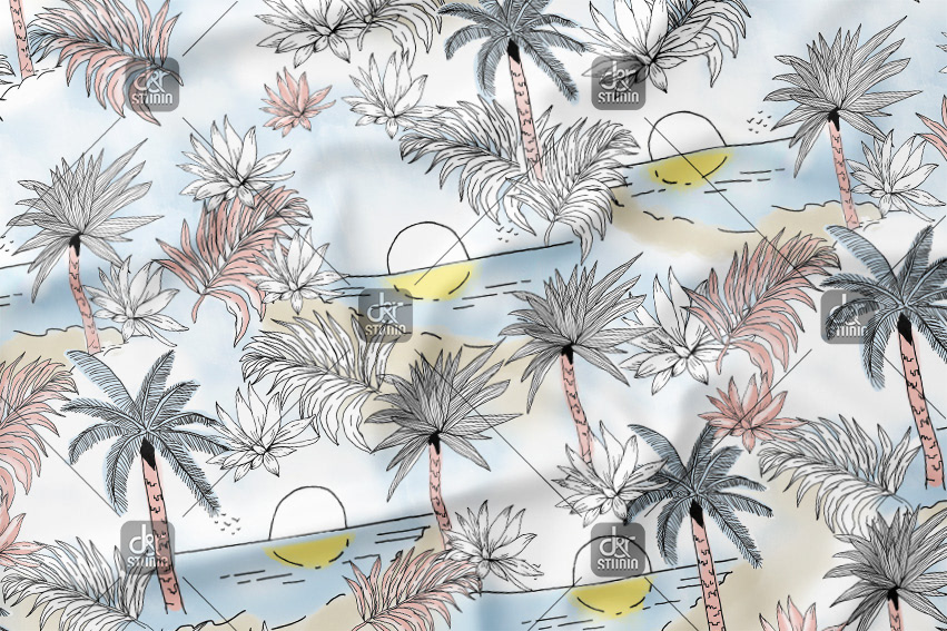 Summer tropical pattern. Work commissioned by Construcciones Celop for their own brand: Celopman - Season: Summer 2017