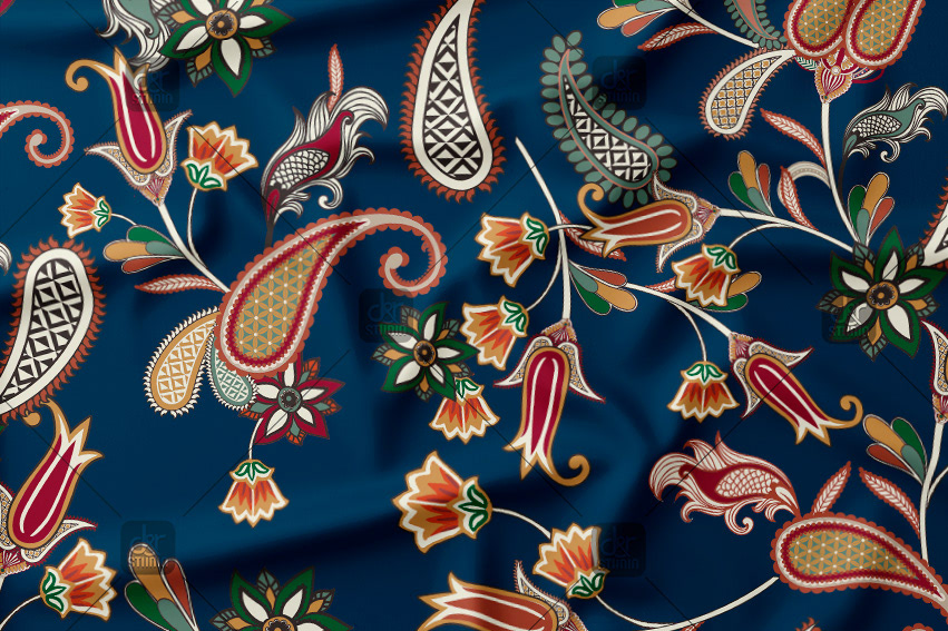  Abstract geometric paisley pattern. Work commissioned by Estampados J Y PUNT, finally sold to Punt Roma - Season: Fall 2018